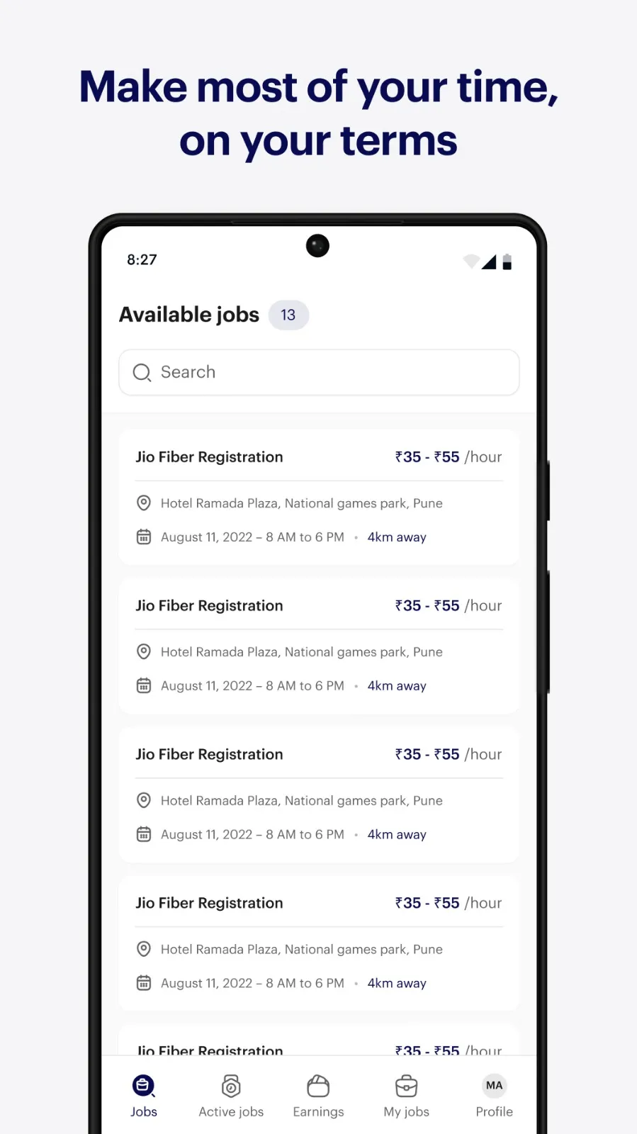 Hour4u - Nearby hourly jobs | Indus Appstore | Screenshot