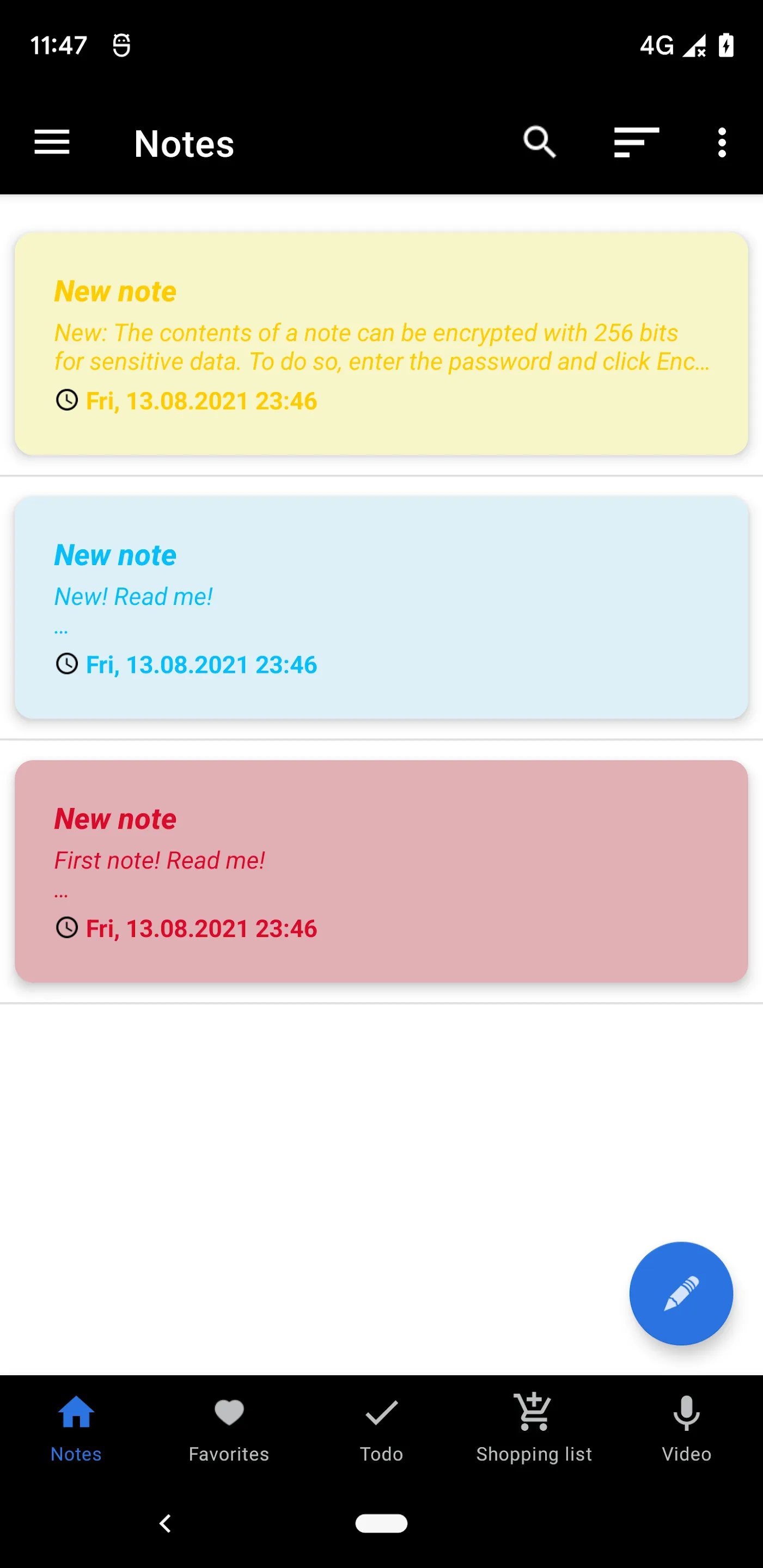 Notes app Android | Indus Appstore | Screenshot