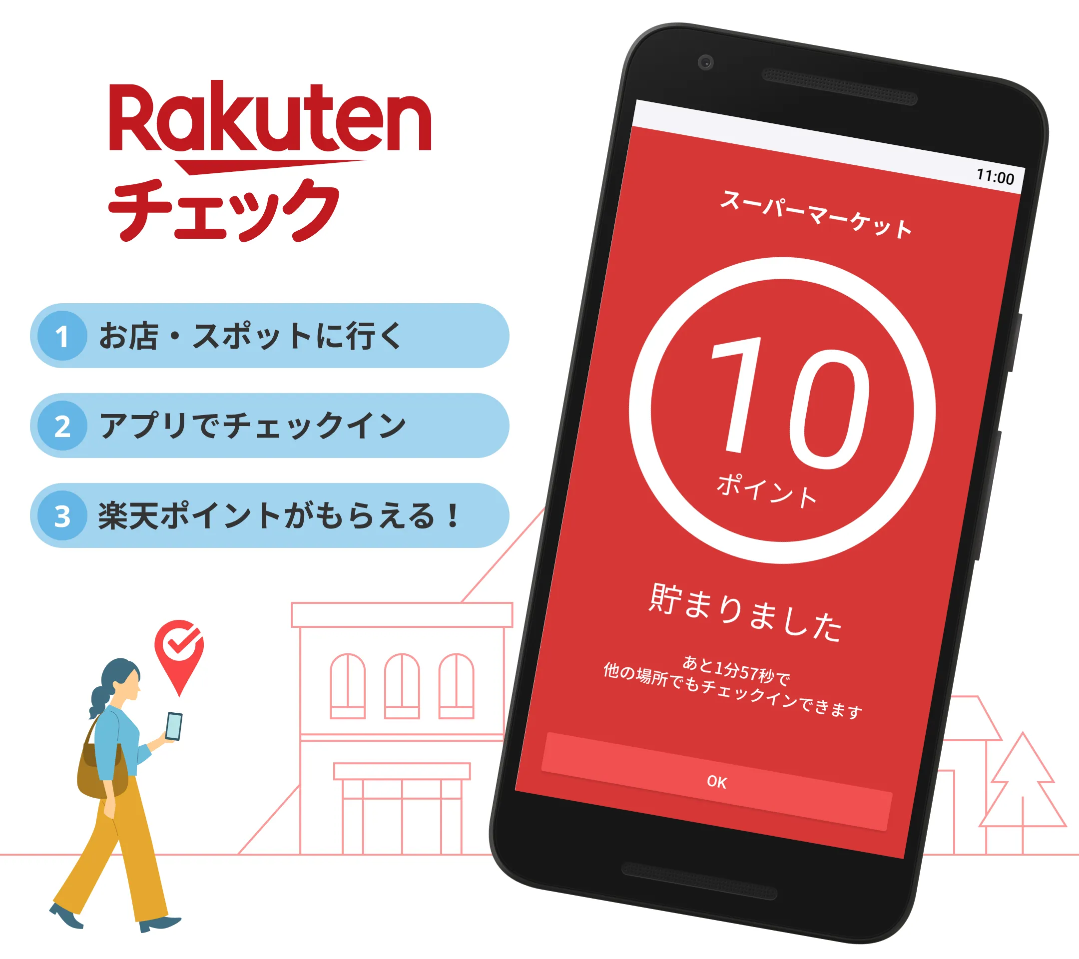 楽天チェック　お店に行くだけで楽天ポイントが貯まる | Indus Appstore | Screenshot