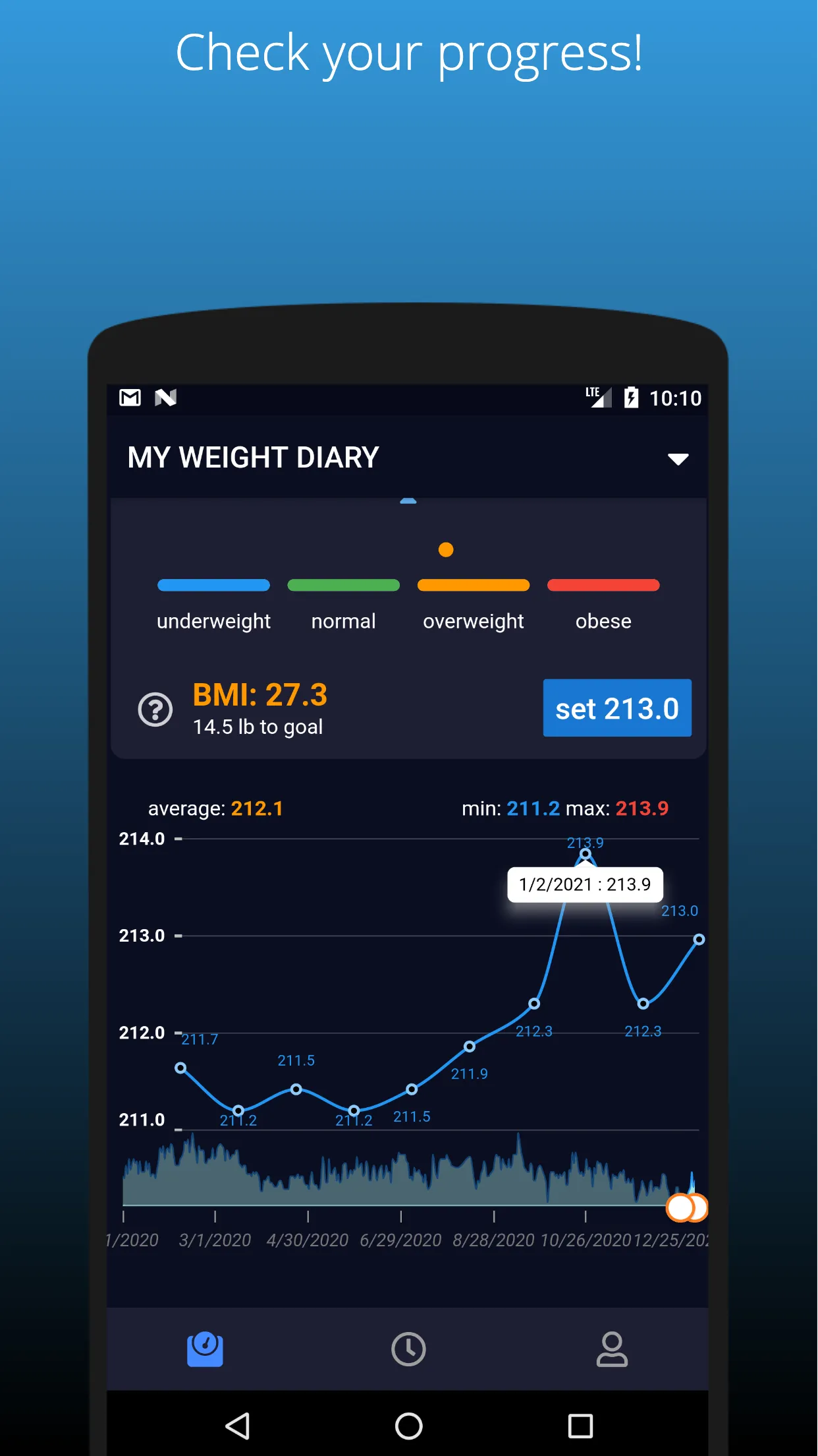 WeightDiary with BMI | Indus Appstore | Screenshot