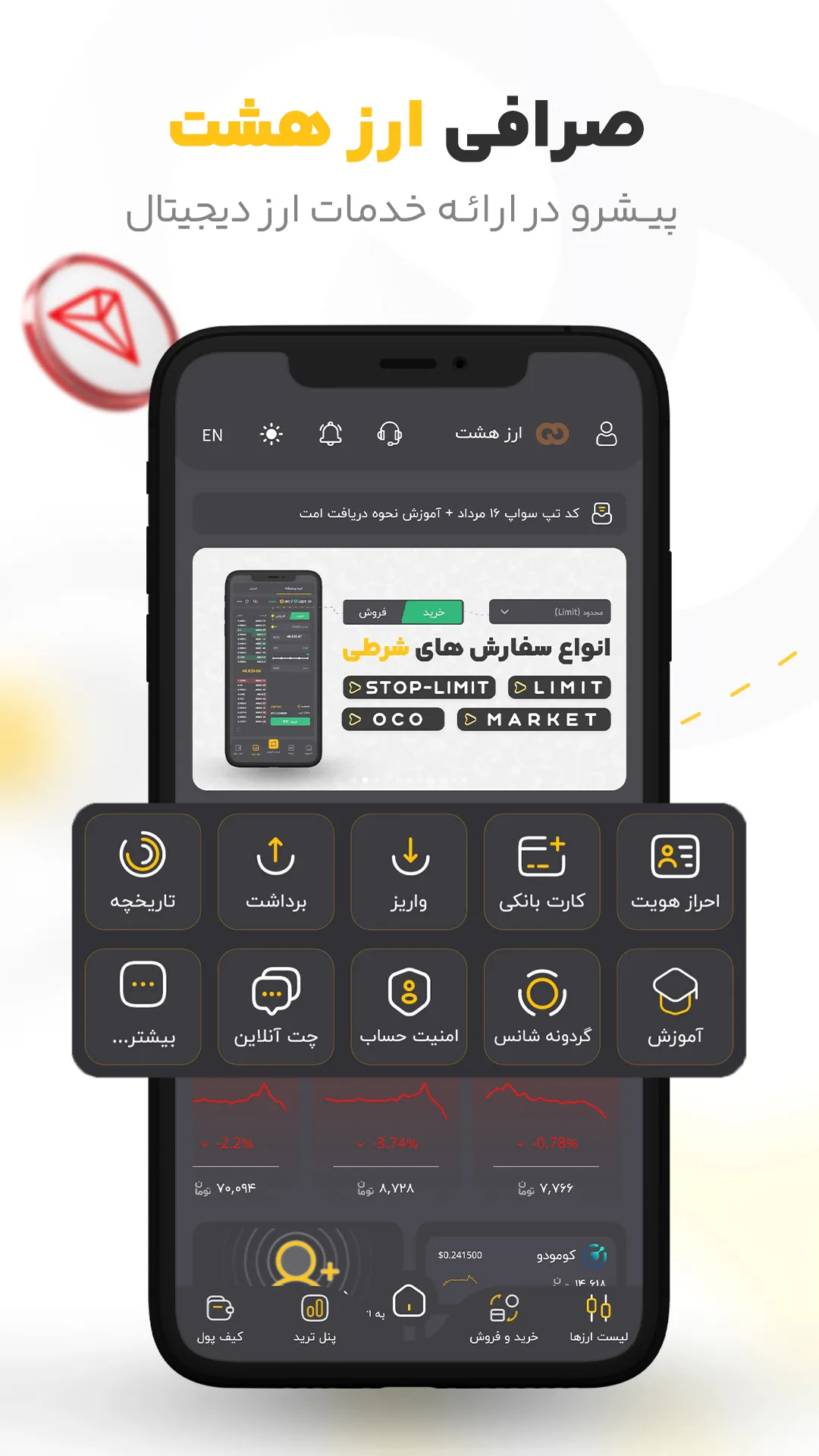 ارز هشت | صرافی ارز دیجیتال | Indus Appstore | Screenshot