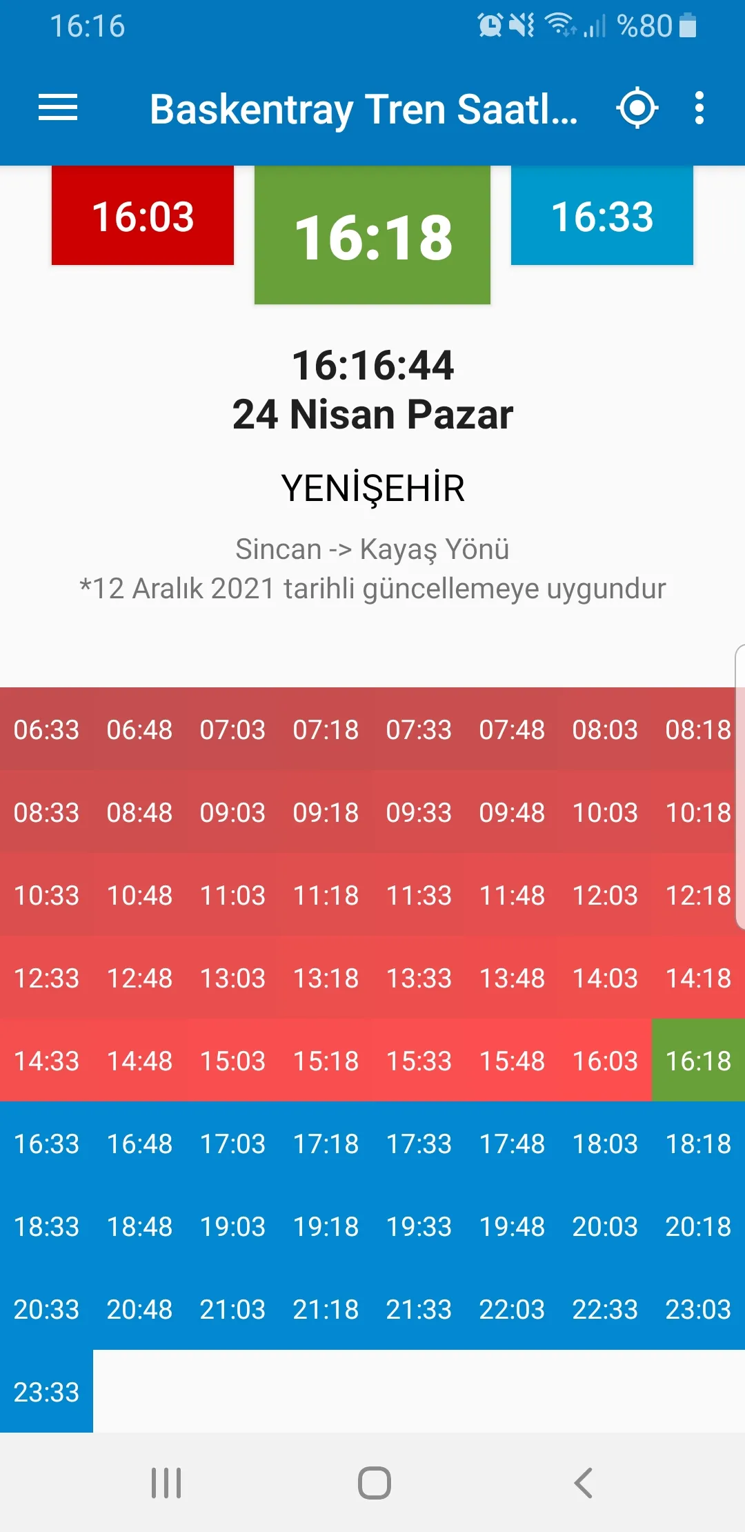 Başkentray Tren Saatleri | Indus Appstore | Screenshot