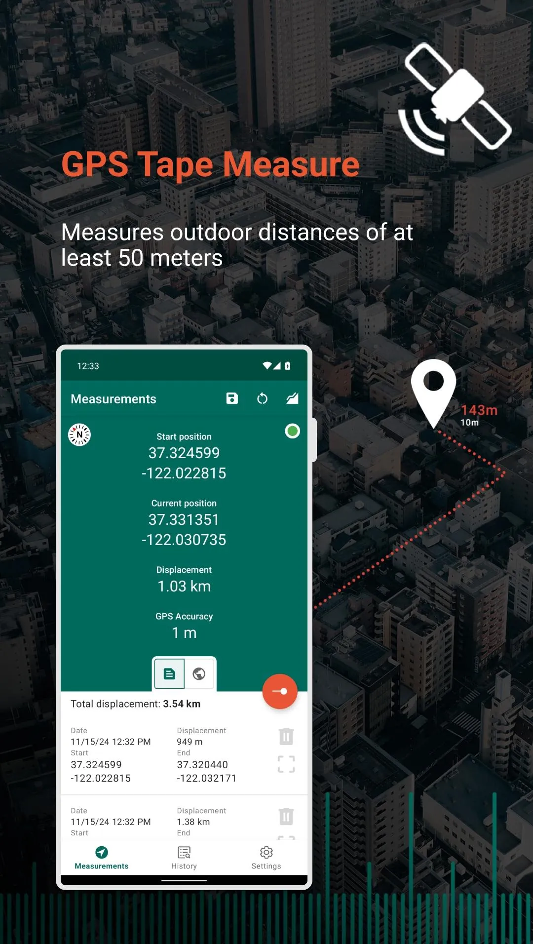 My GPS Tape Measure | Indus Appstore | Screenshot