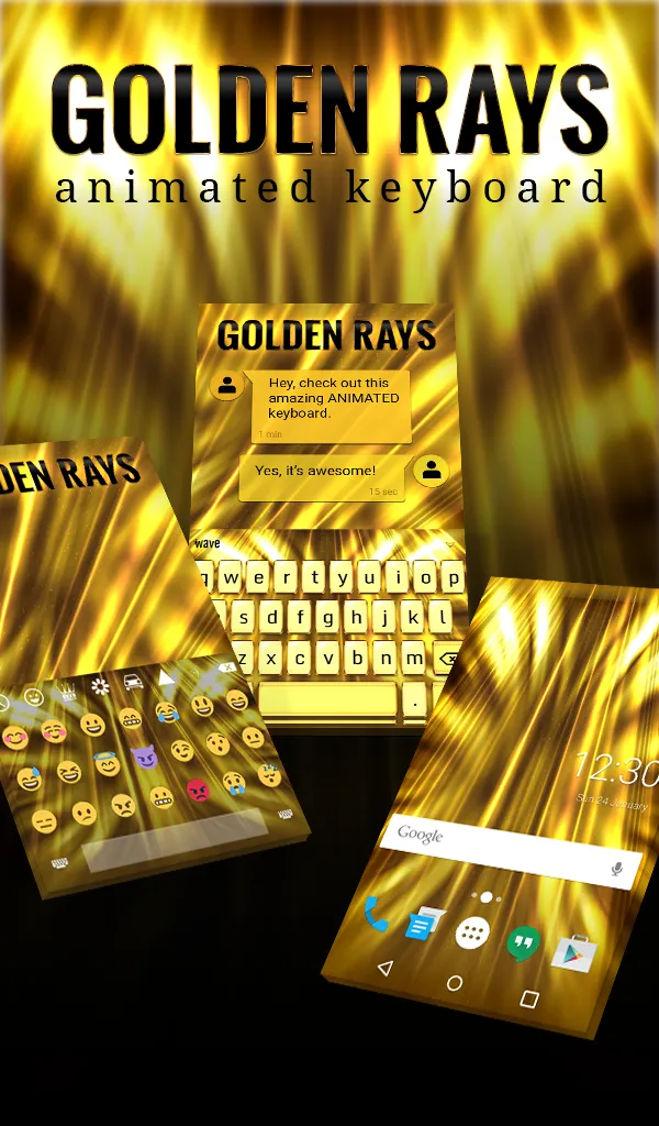 Golden Rays Animated Keyboard | Indus Appstore | Screenshot