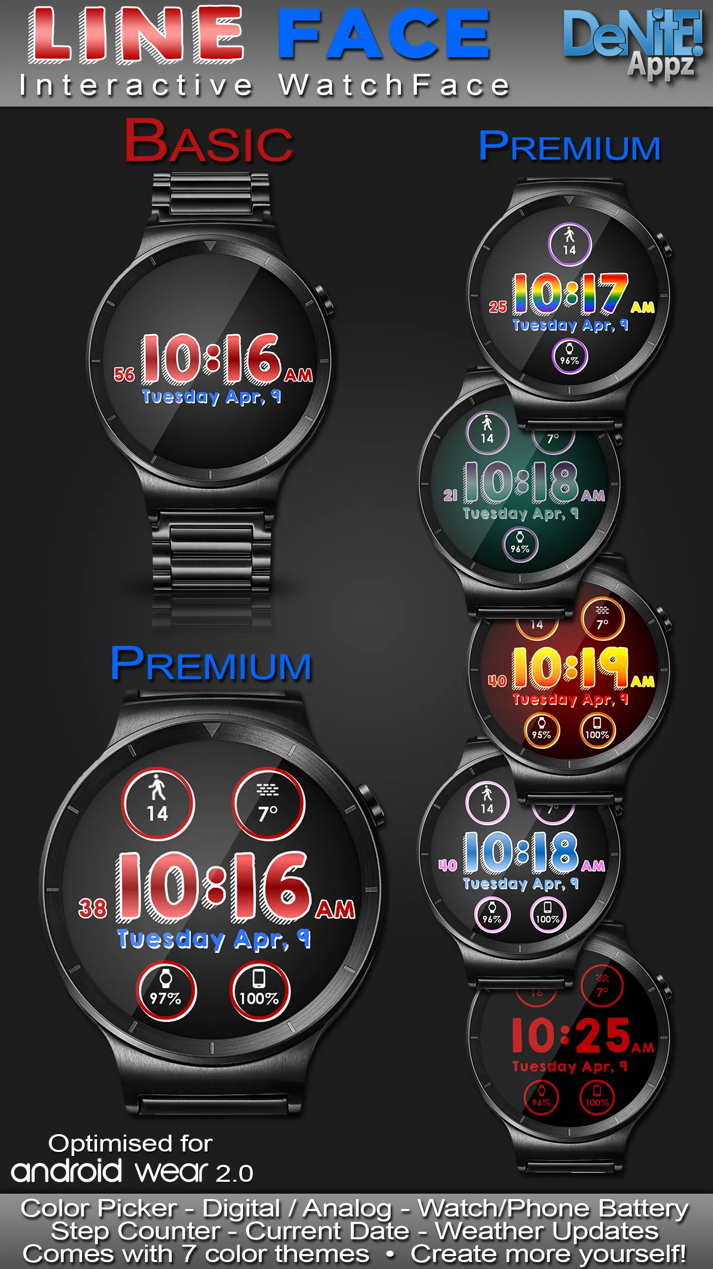 Line Face HD Watch Face | Indus Appstore | Screenshot