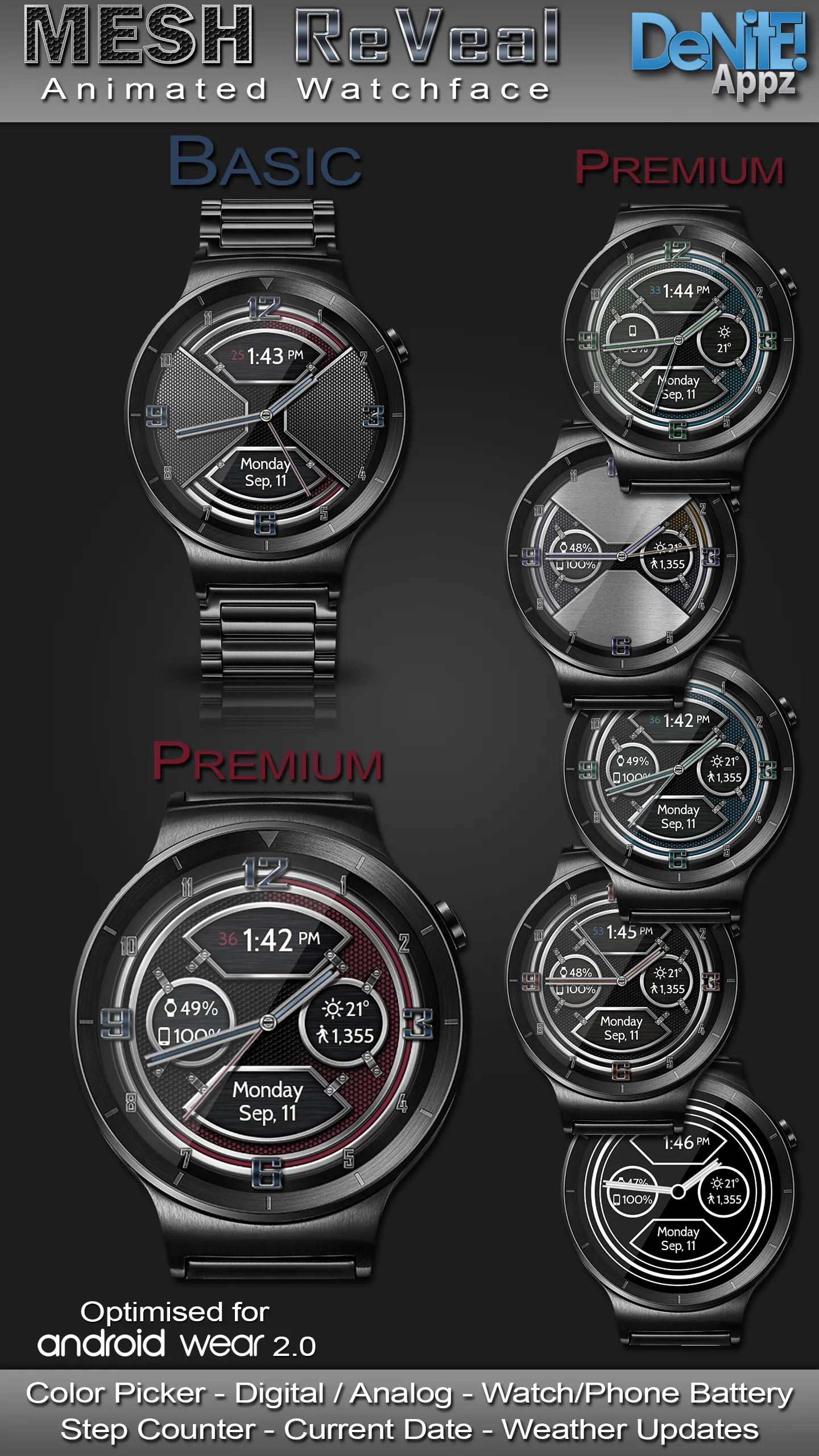 Mesh ReVeal HD Watch Face | Indus Appstore | Screenshot