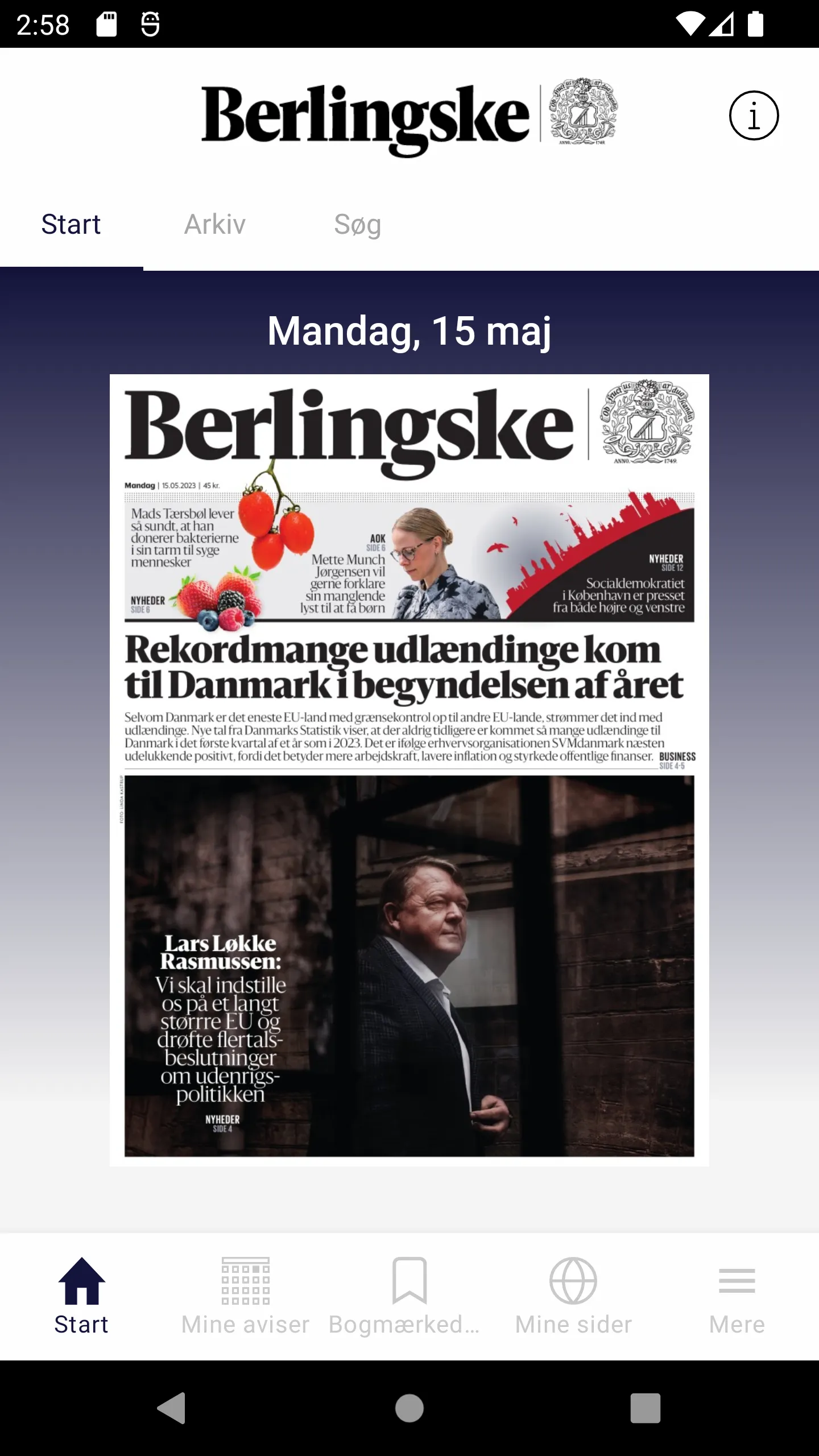 Berlingske e-avis | Indus Appstore | Screenshot