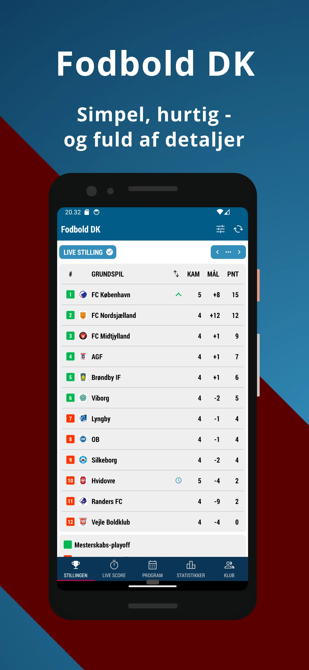 Fodbold DK 1 | Indus Appstore | Screenshot