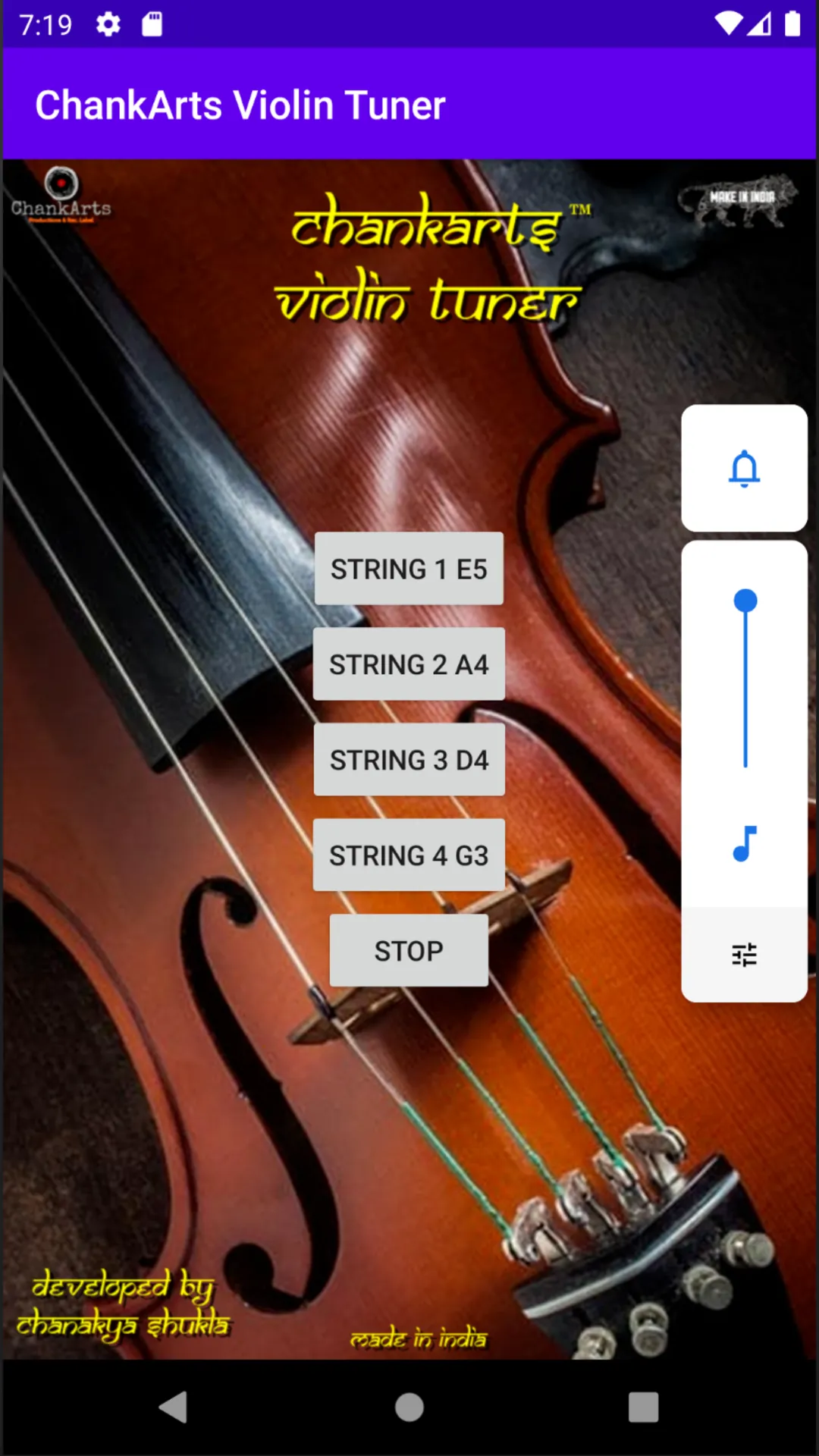 ChankArts™ Violin Tuner | Indus Appstore | Screenshot