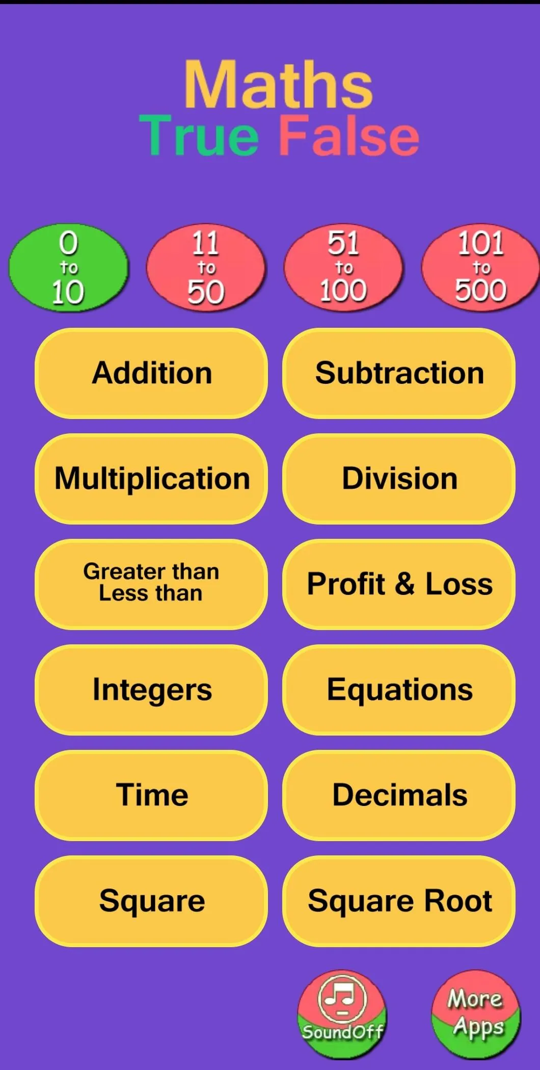 Kids True False - Math | Indus Appstore | Screenshot