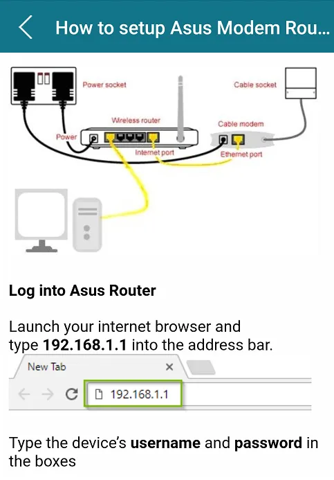 Asus Modem Router Guide | Indus Appstore | Screenshot