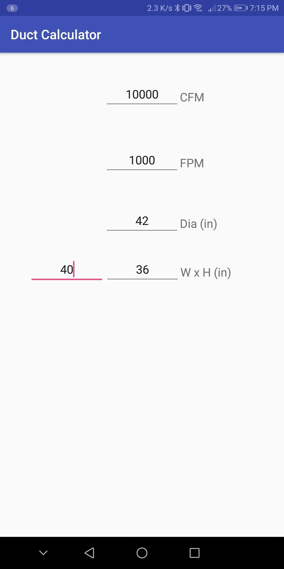 Duct Calculator | Indus Appstore | Screenshot