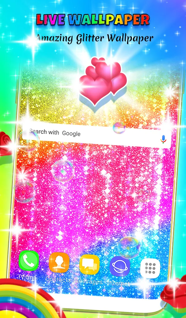 Rainbow Glitter Wallpaper | Indus Appstore | Screenshot