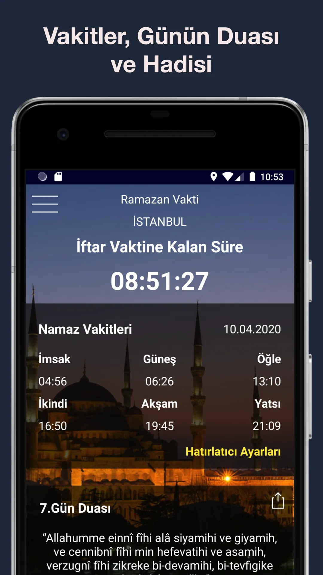 Ramazan Vakti - İmsakiye 2024 | Indus Appstore | Screenshot