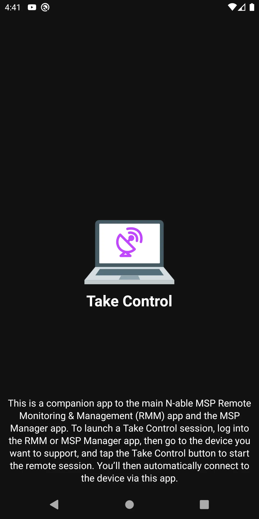 RMM N-able Take Control | Indus Appstore | Screenshot