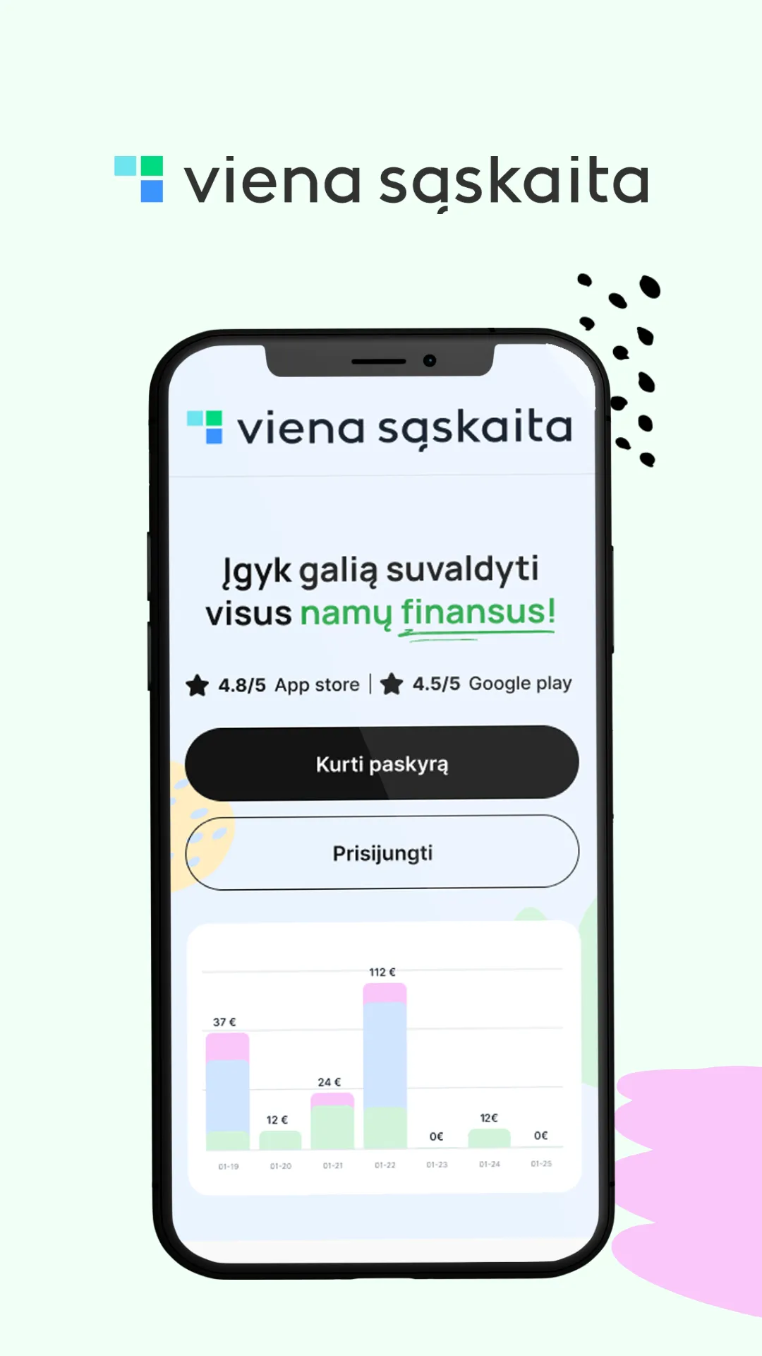 Viena Sąskaita | Indus Appstore | Screenshot