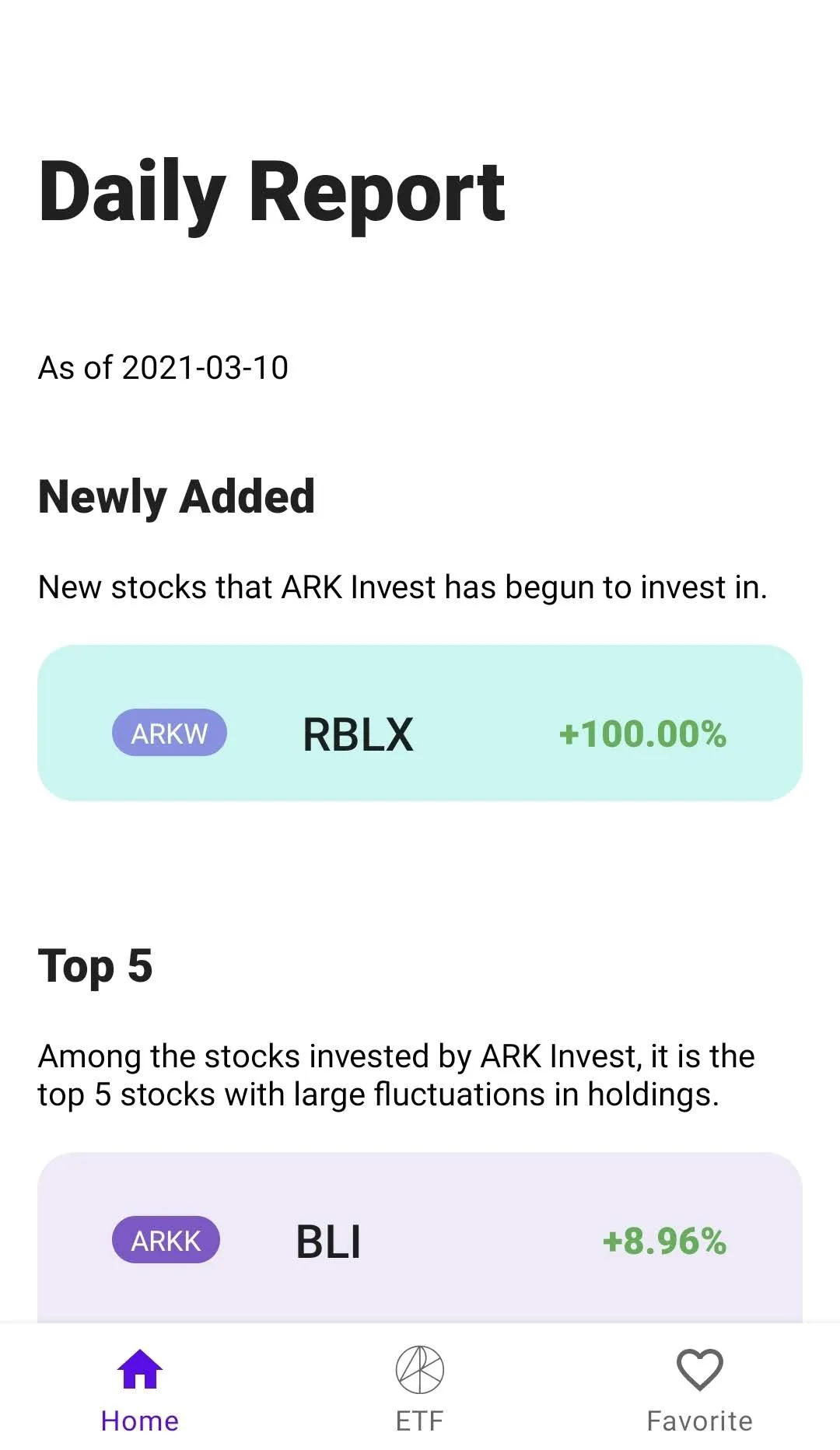 ARK Follower (ARKK, ARKQ ...) | Indus Appstore | Screenshot