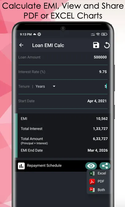 EMI Calculator - Loan Planner/ | Indus Appstore | Screenshot