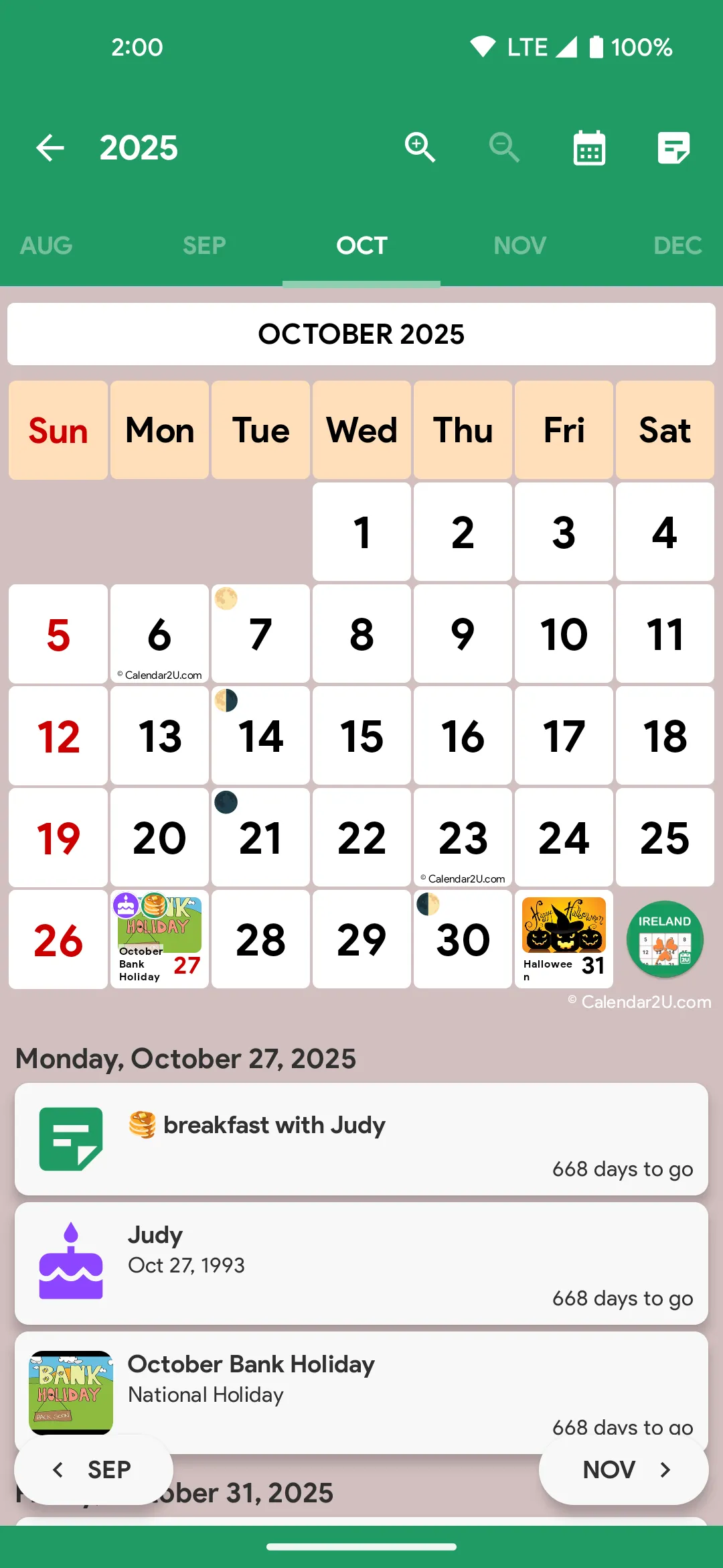 Ireland Calendar | Indus Appstore | Screenshot