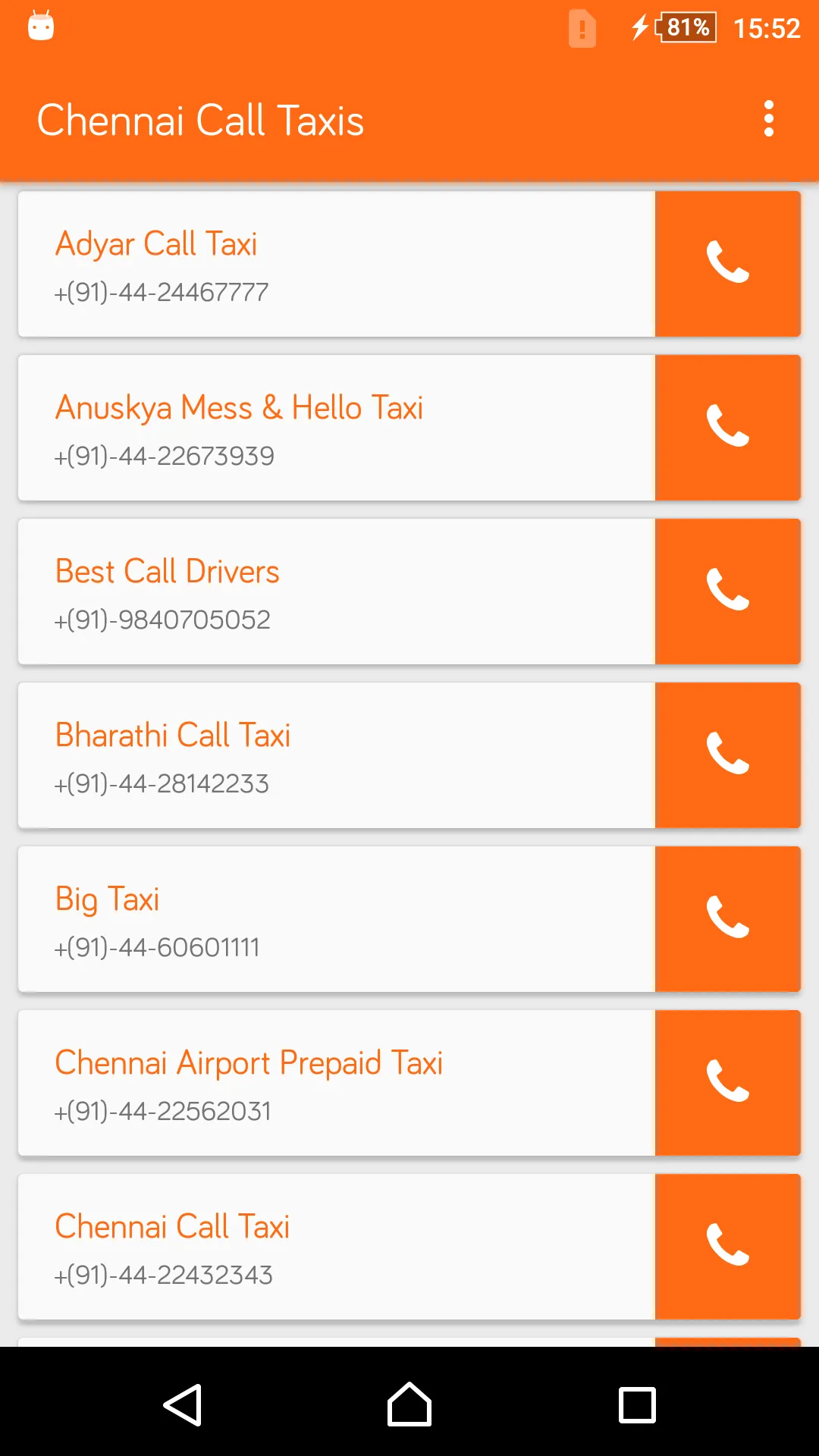 Chennai Call Taxis | Indus Appstore | Screenshot