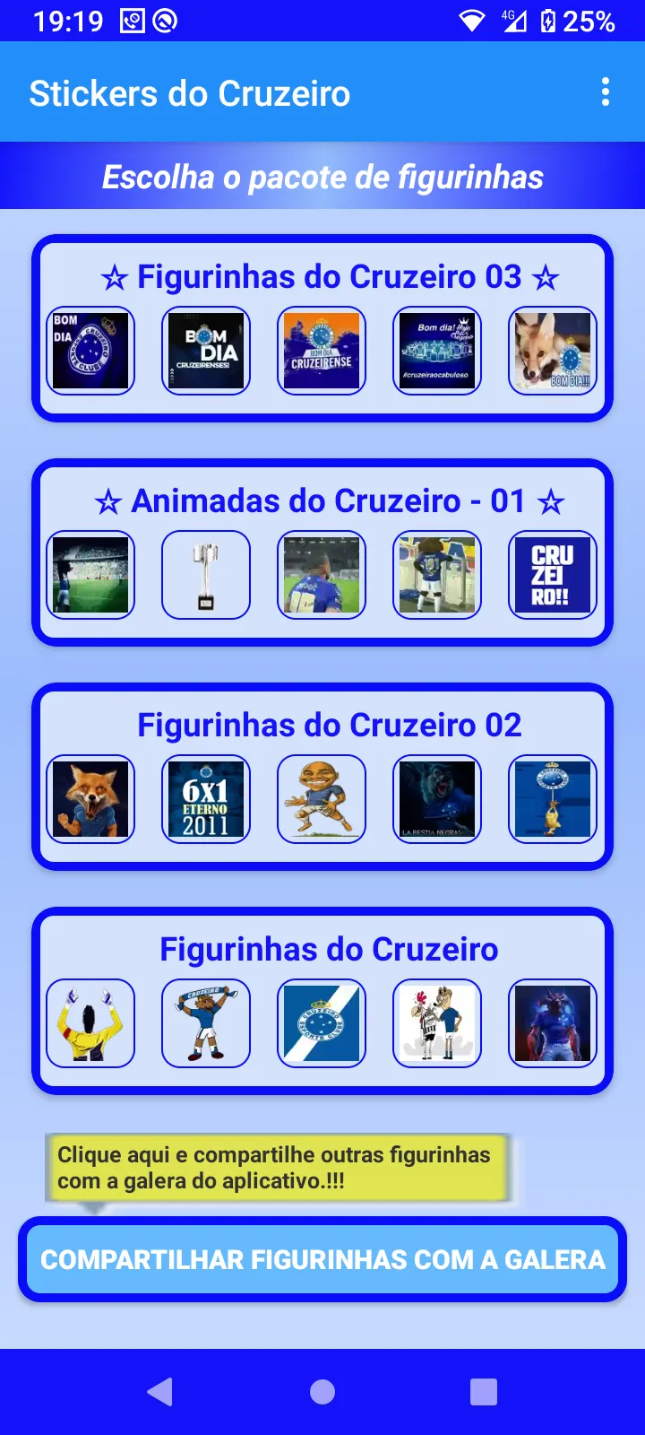 Stickers do Cruzeiro | Indus Appstore | Screenshot