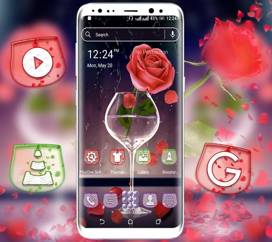 Rose in Glass Launcher Theme | Indus Appstore | Screenshot