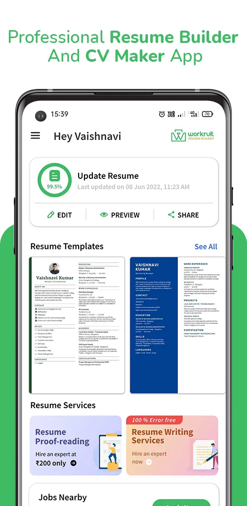 Online AI Resume CV Builder | Indus Appstore | Screenshot