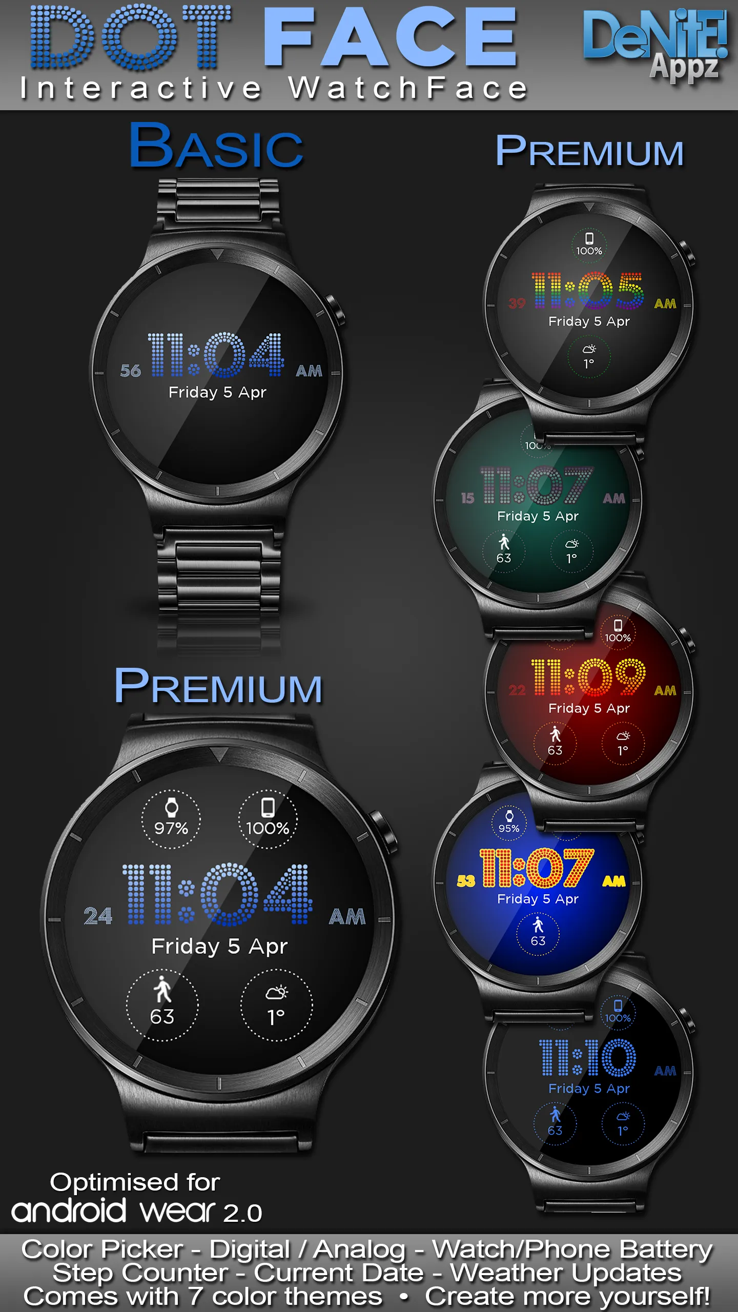 Dot Face HD Watch Face | Indus Appstore | Screenshot