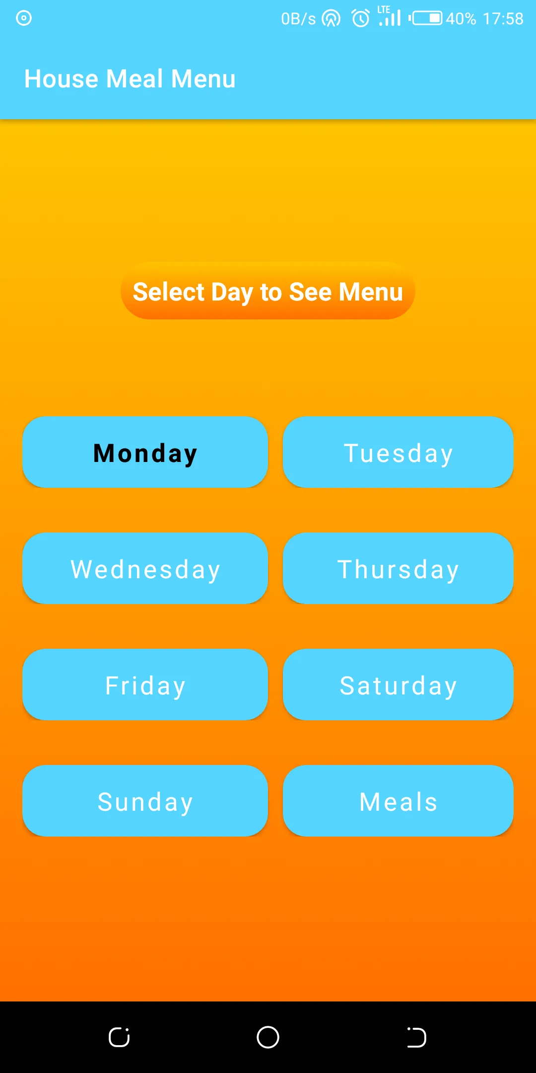 House Meal Menu | Indus Appstore | Screenshot