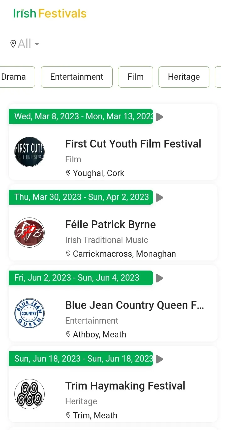 Irish Festivals | Indus Appstore | Screenshot