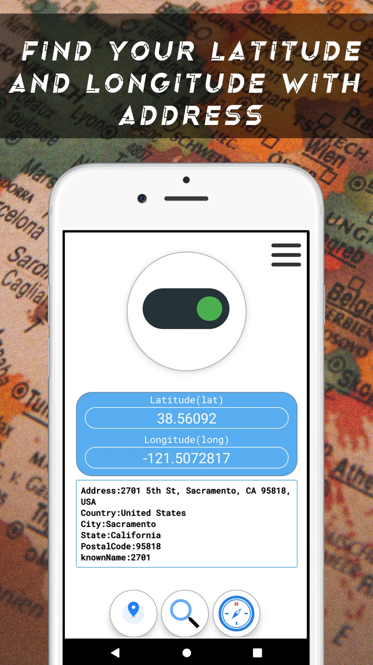 latitude longitude & compass | Indus Appstore | Screenshot