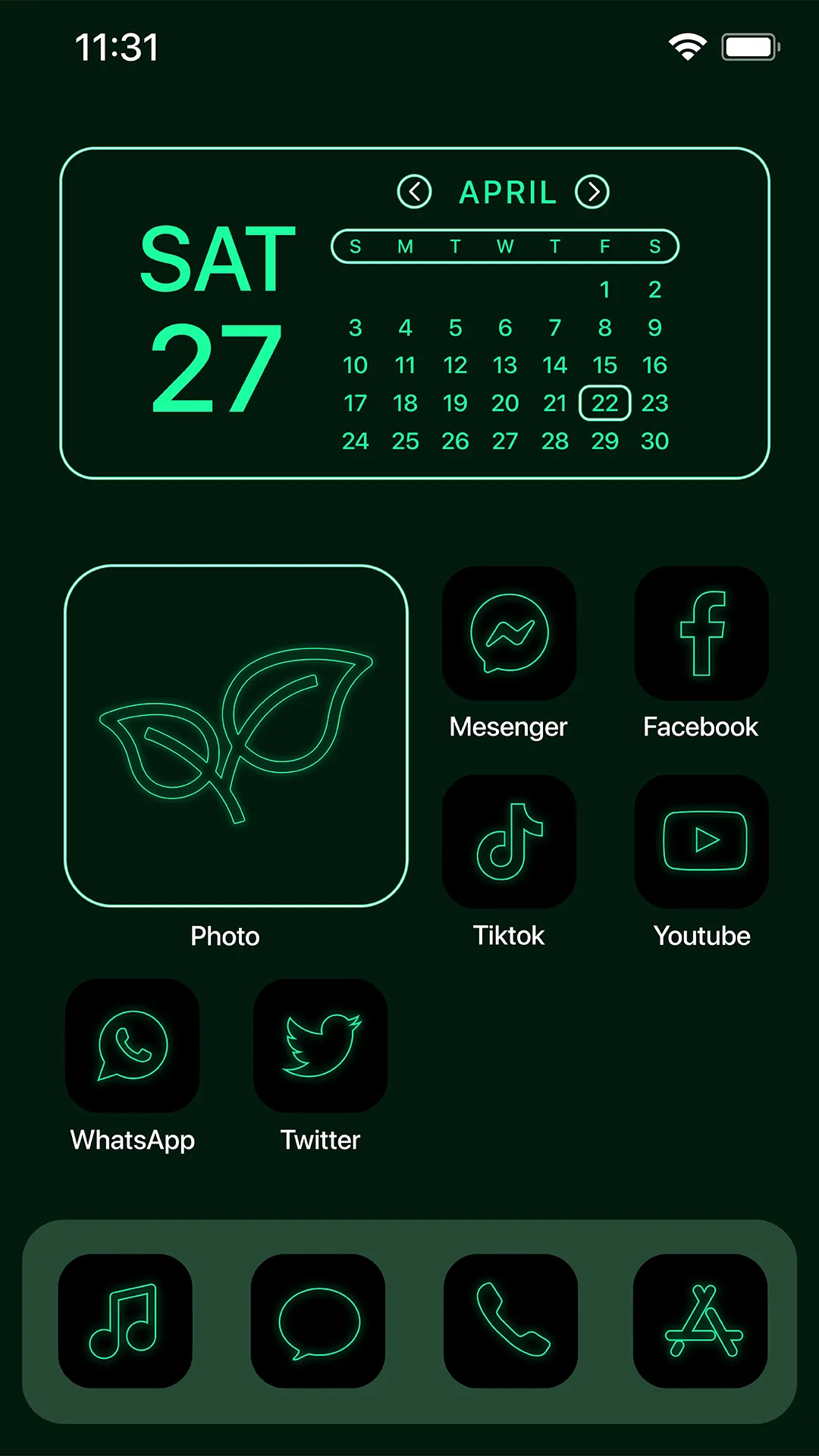 Wow Green Neon - Icon Pack | Indus Appstore | Screenshot