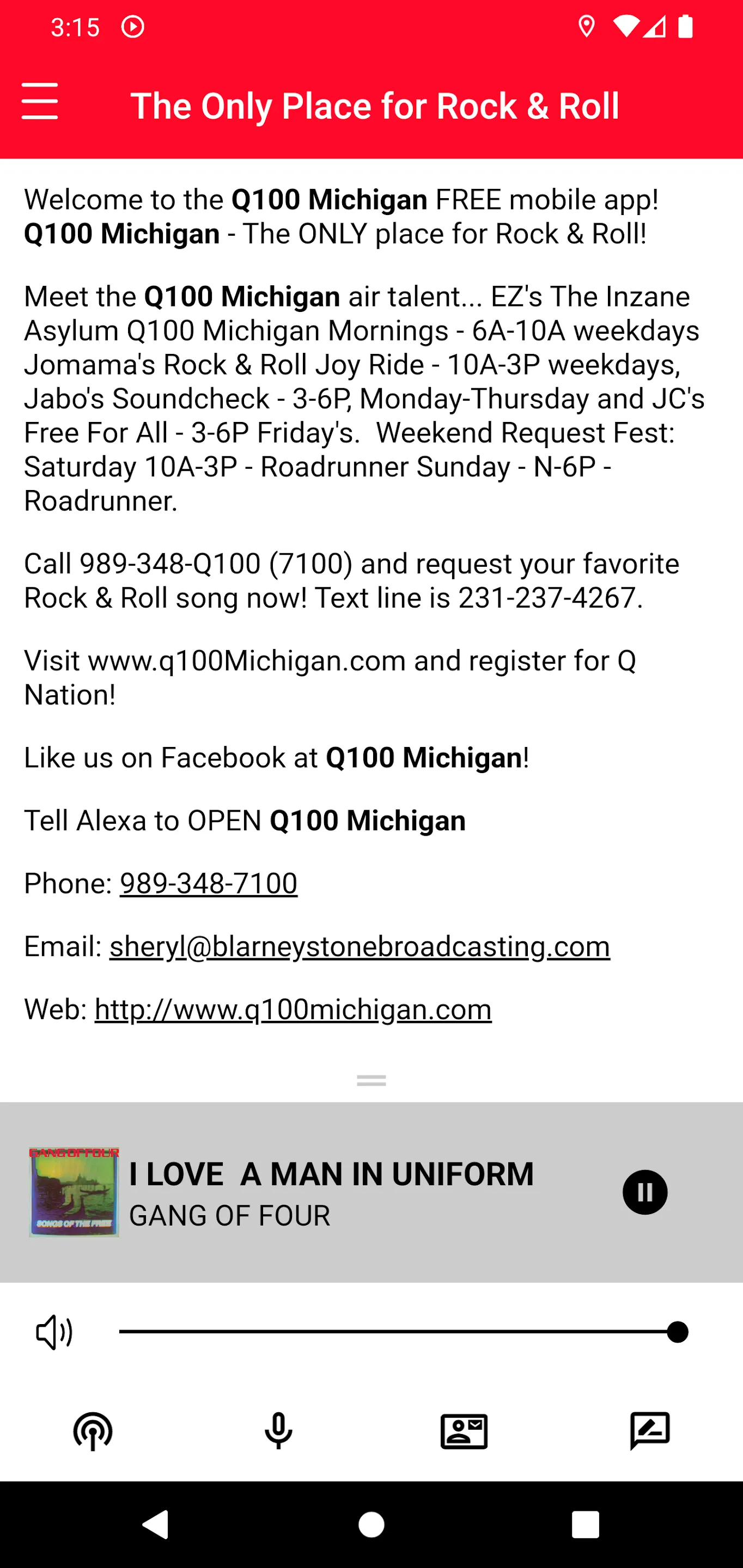 Q100 Michigan | Indus Appstore | Screenshot