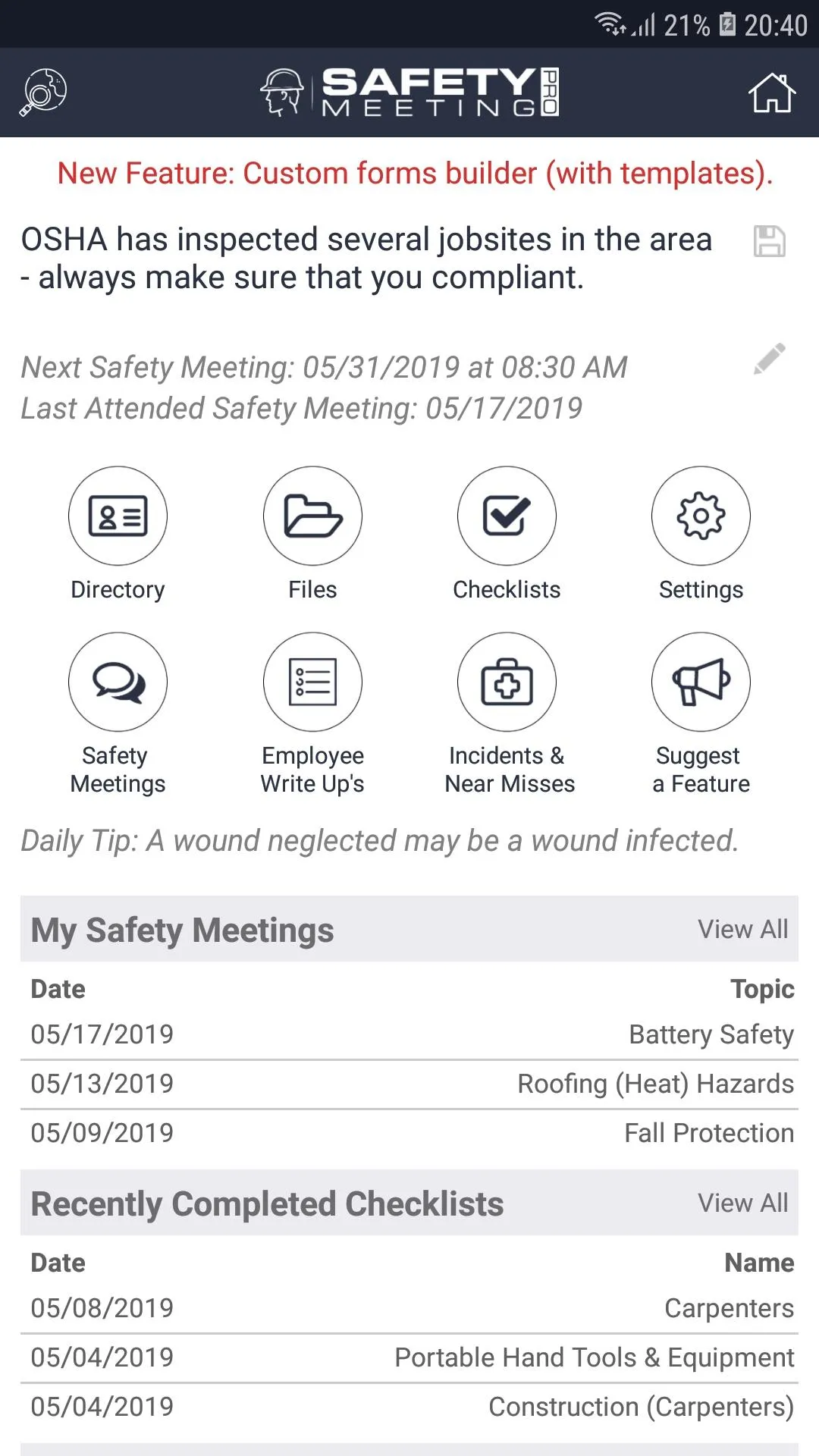 Safety Meeting Pro (Checklists | Indus Appstore | Screenshot