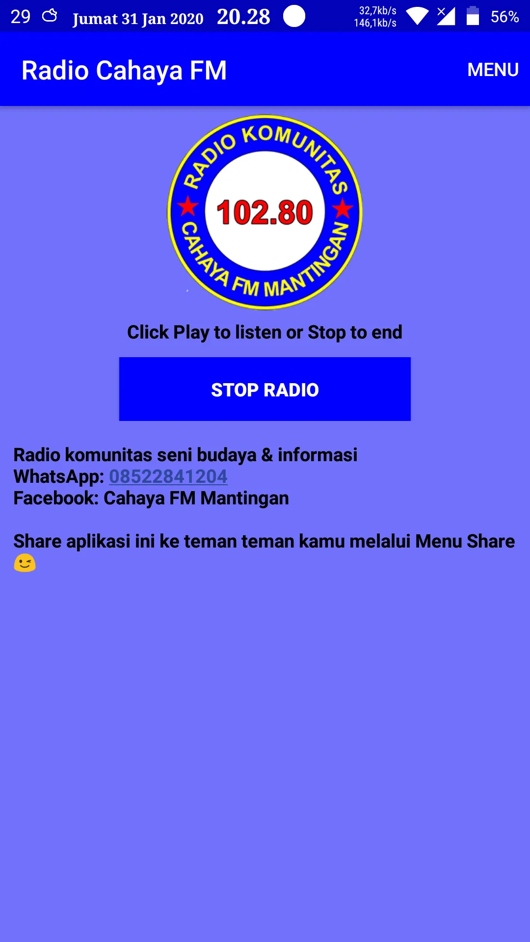 Radio Cahaya FM Mantingan | Indus Appstore | Screenshot