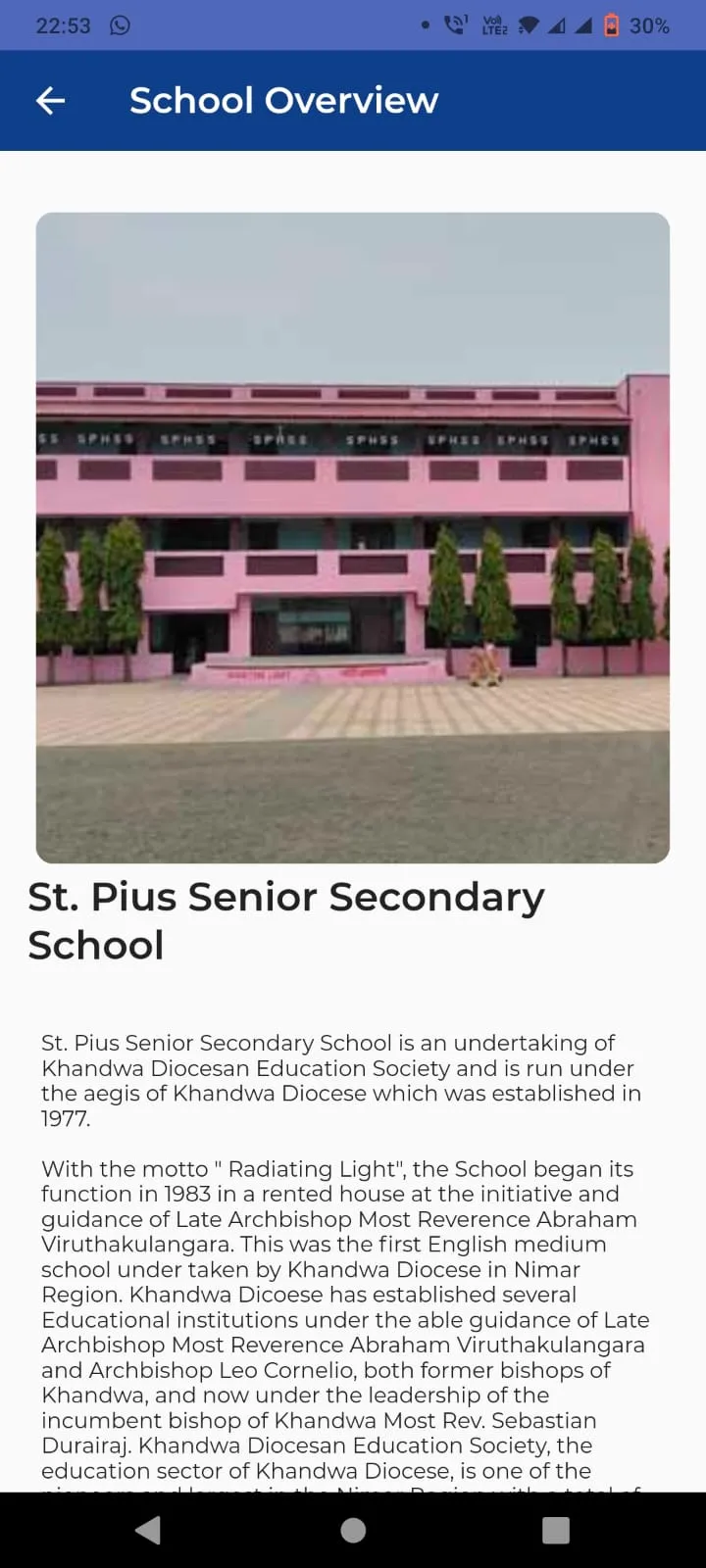 St. Pius Sr Sec School Khandwa | Indus Appstore | Screenshot