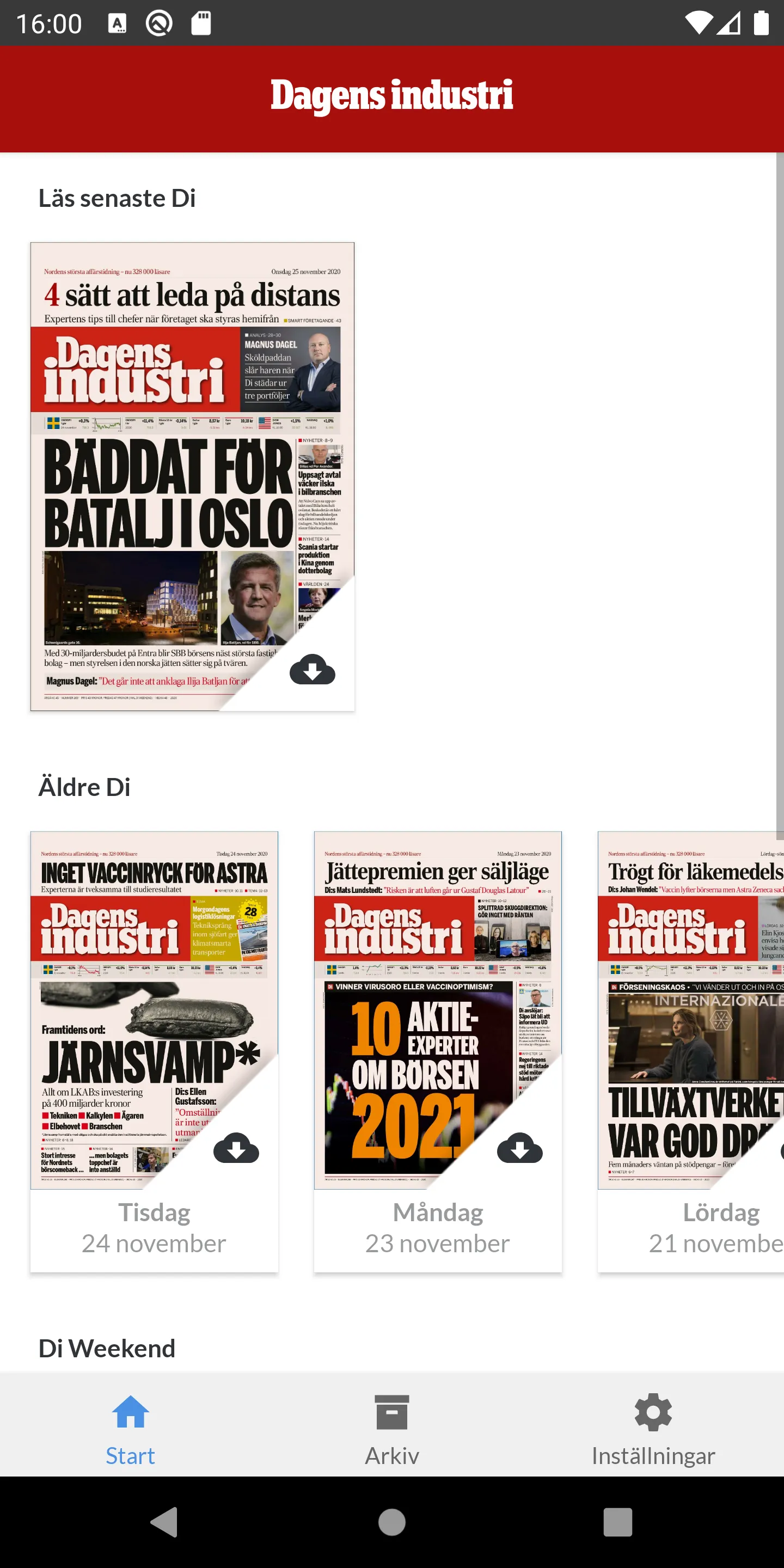 Di e-tidning - Dagens industri | Indus Appstore | Screenshot