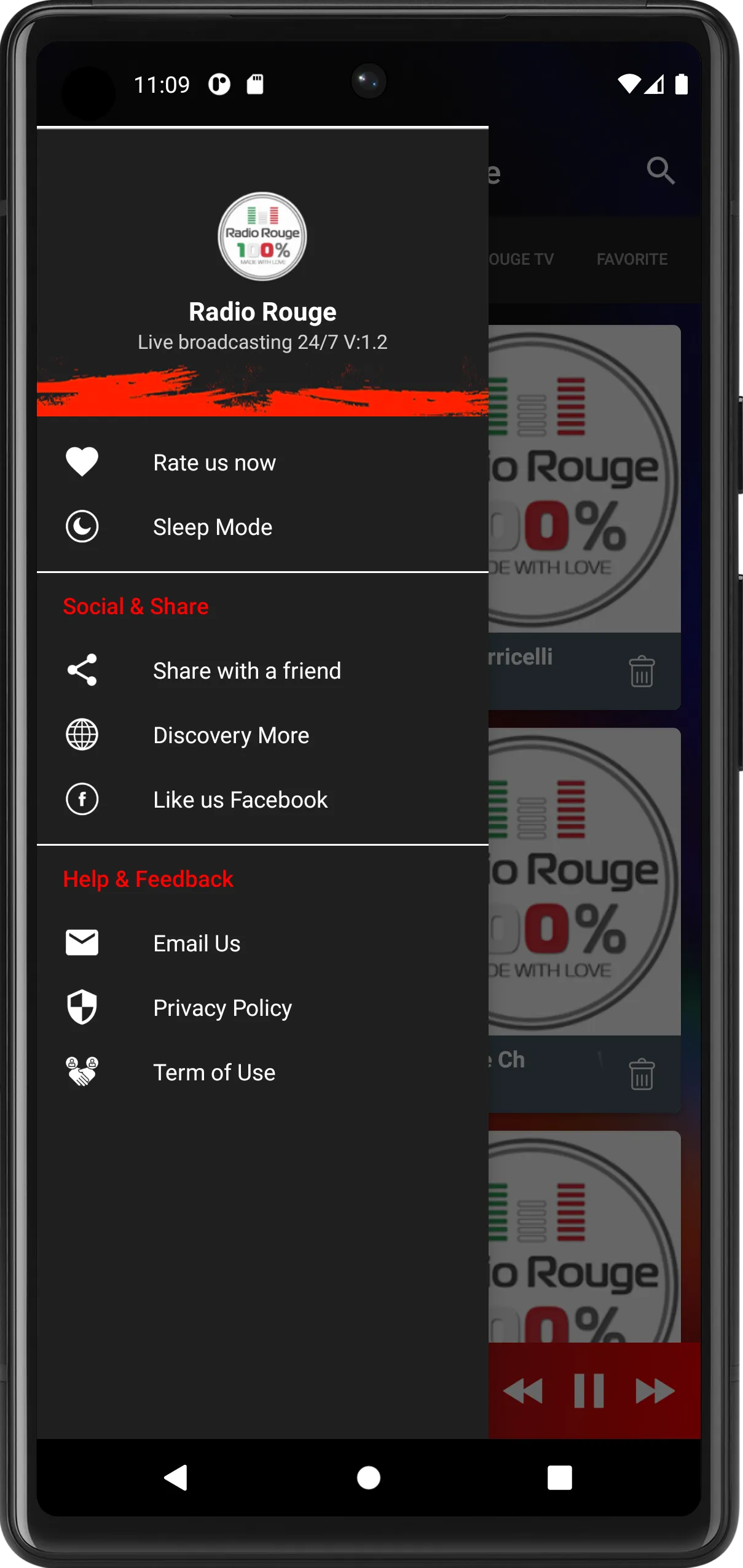 Radio Rouge Italy | Indus Appstore | Screenshot