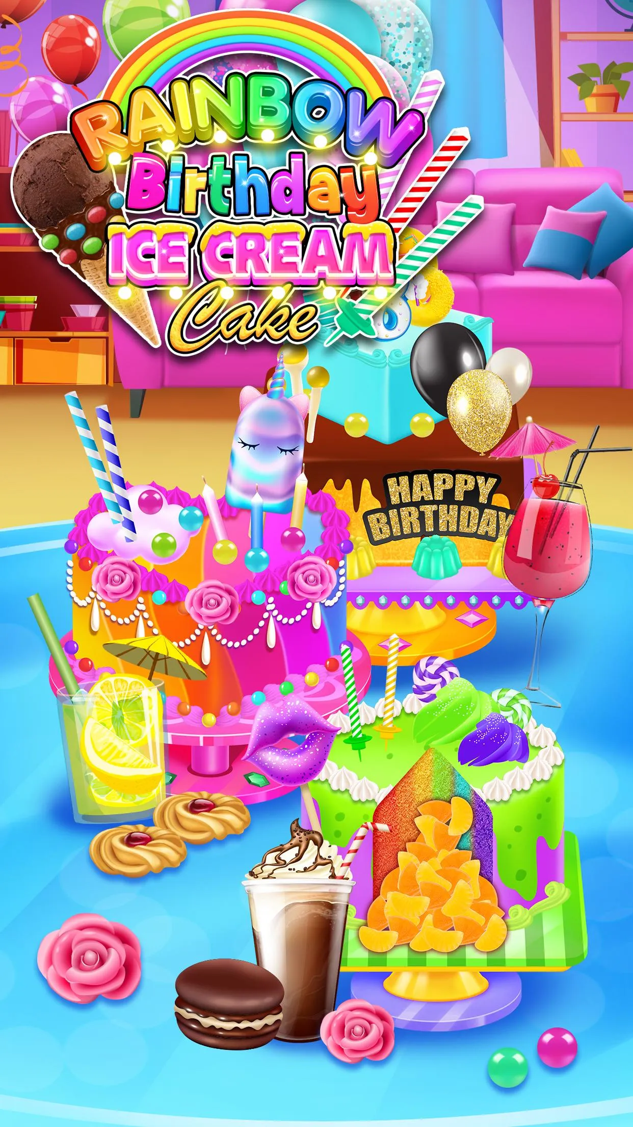 Rainbow Glitter Birthday Cakes | Indus Appstore | Screenshot