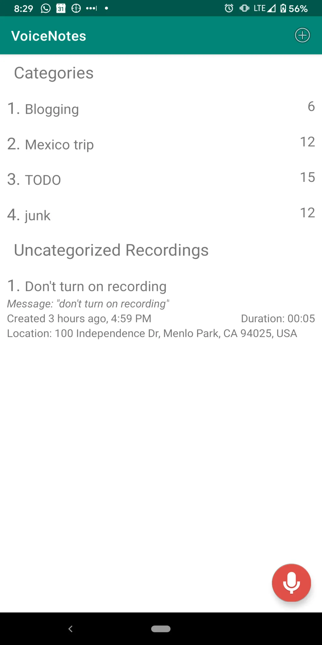 VoiceNotes - location & time | Indus Appstore | Screenshot