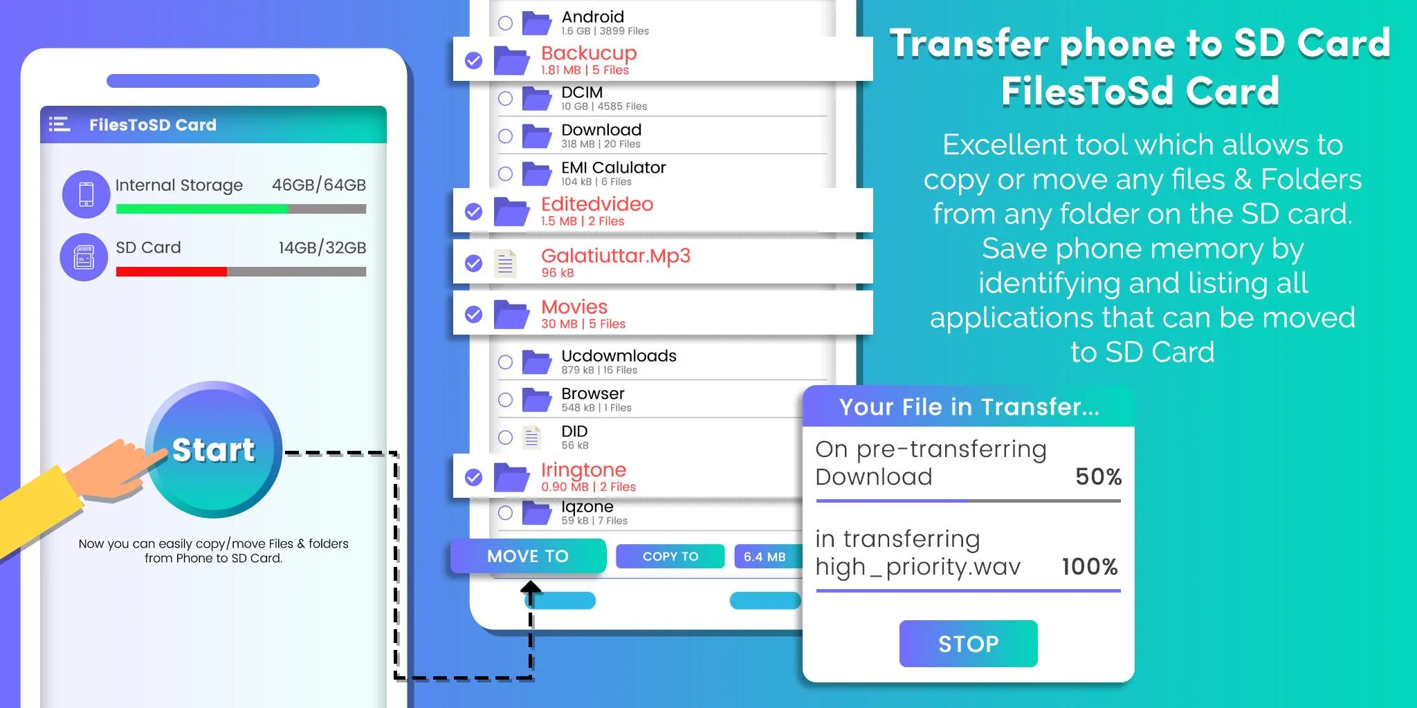 Transfer phone to SD Card – Fi | Indus Appstore | Screenshot