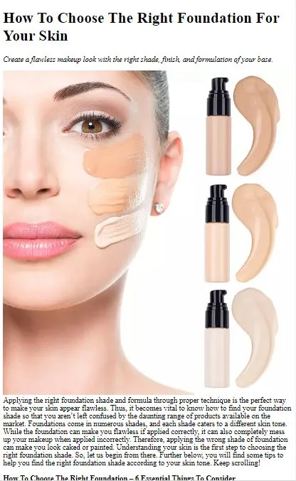 Right Foundation For Your Skin | Indus Appstore | Screenshot