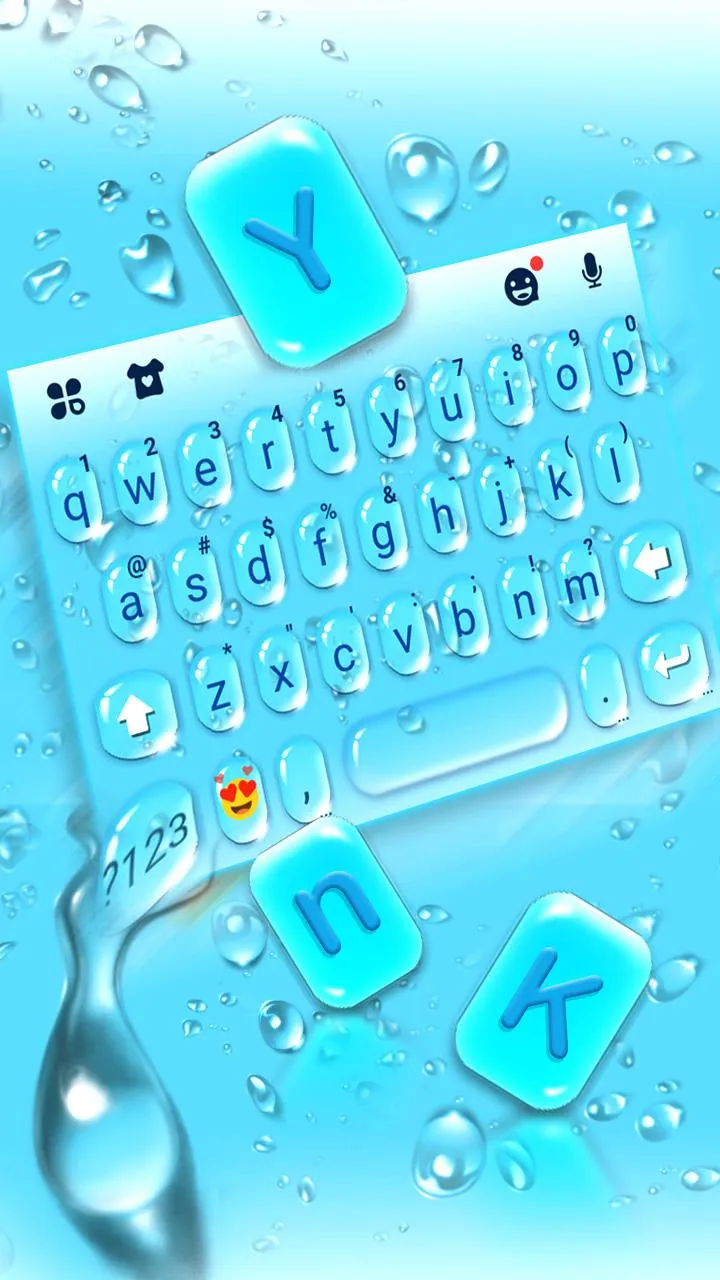 Blue 3d Waterdrops Keyboard Th | Indus Appstore | Screenshot