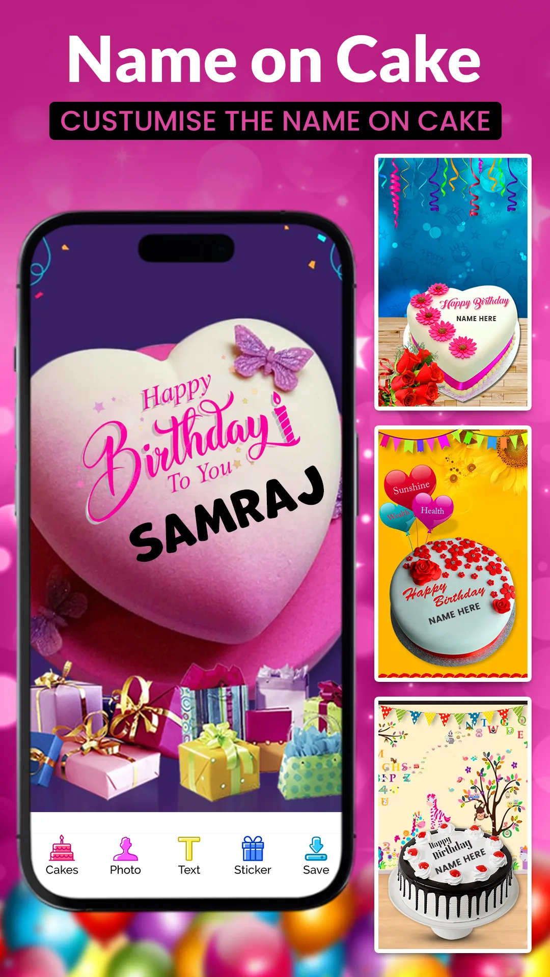 Name & Photo On Birthday Cake | Indus Appstore | Screenshot