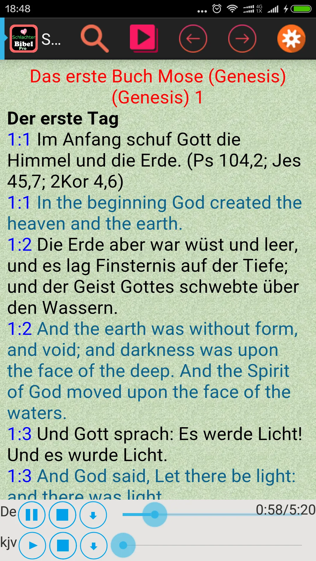 Audio German Schlachter Bible | Indus Appstore | Screenshot