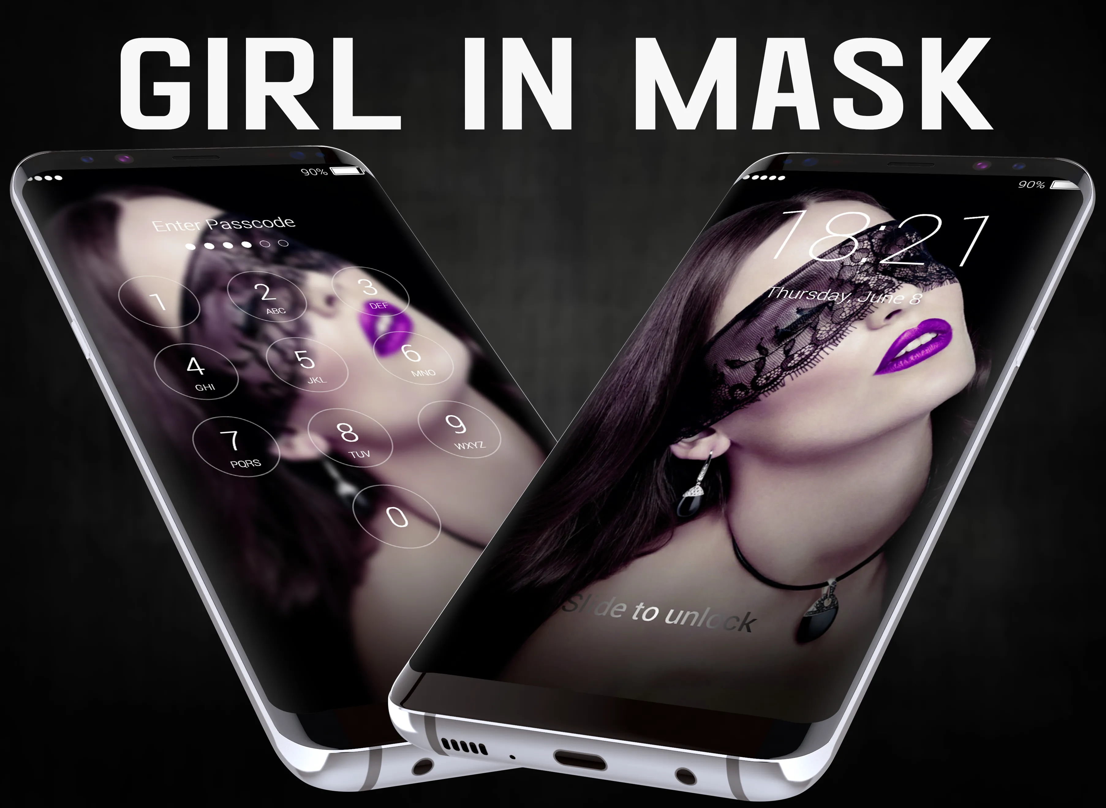 Girl in Mask Lock Screen | Indus Appstore | Screenshot