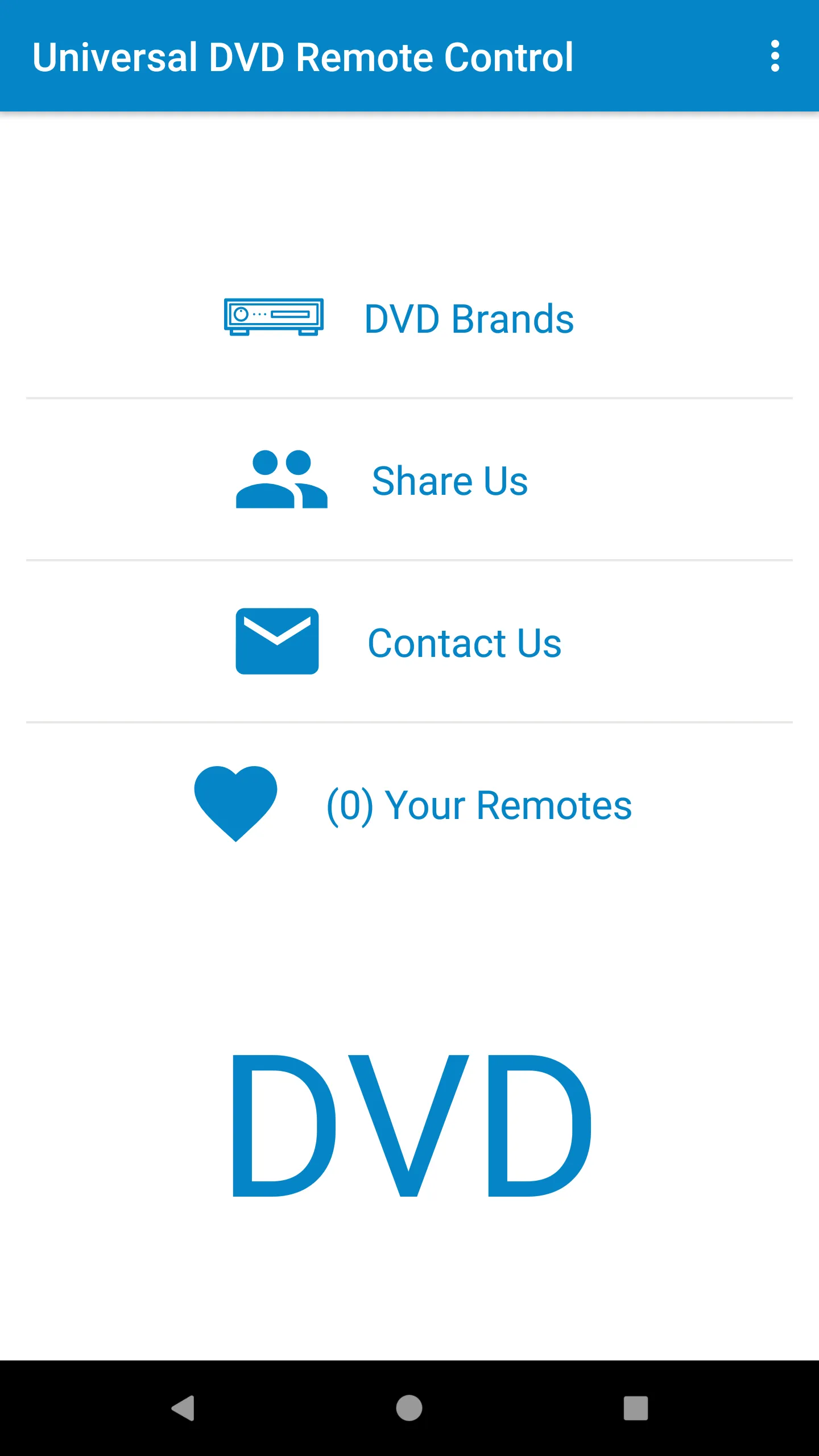 Universal DVD Remote Control | Indus Appstore | Screenshot