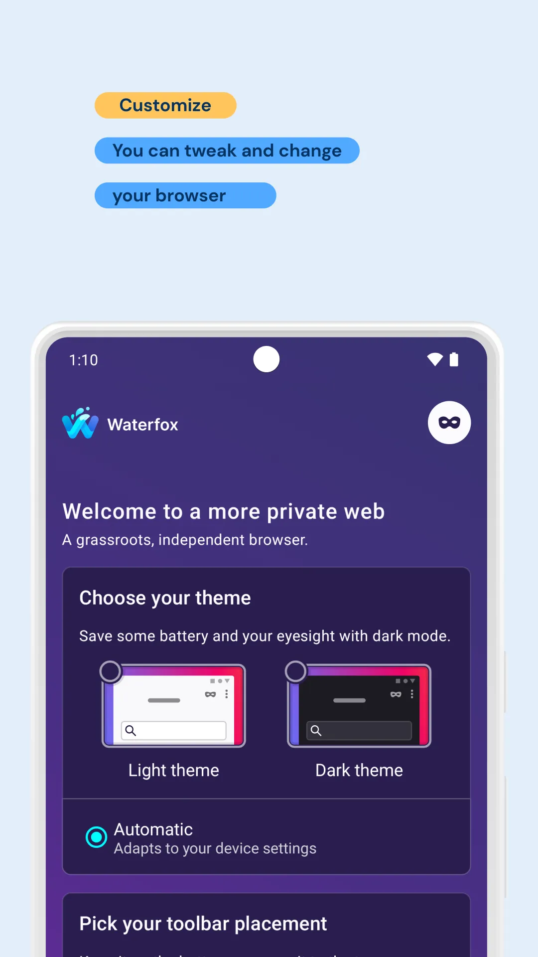 Waterfox: Privacy Web Browser | Indus Appstore | Screenshot