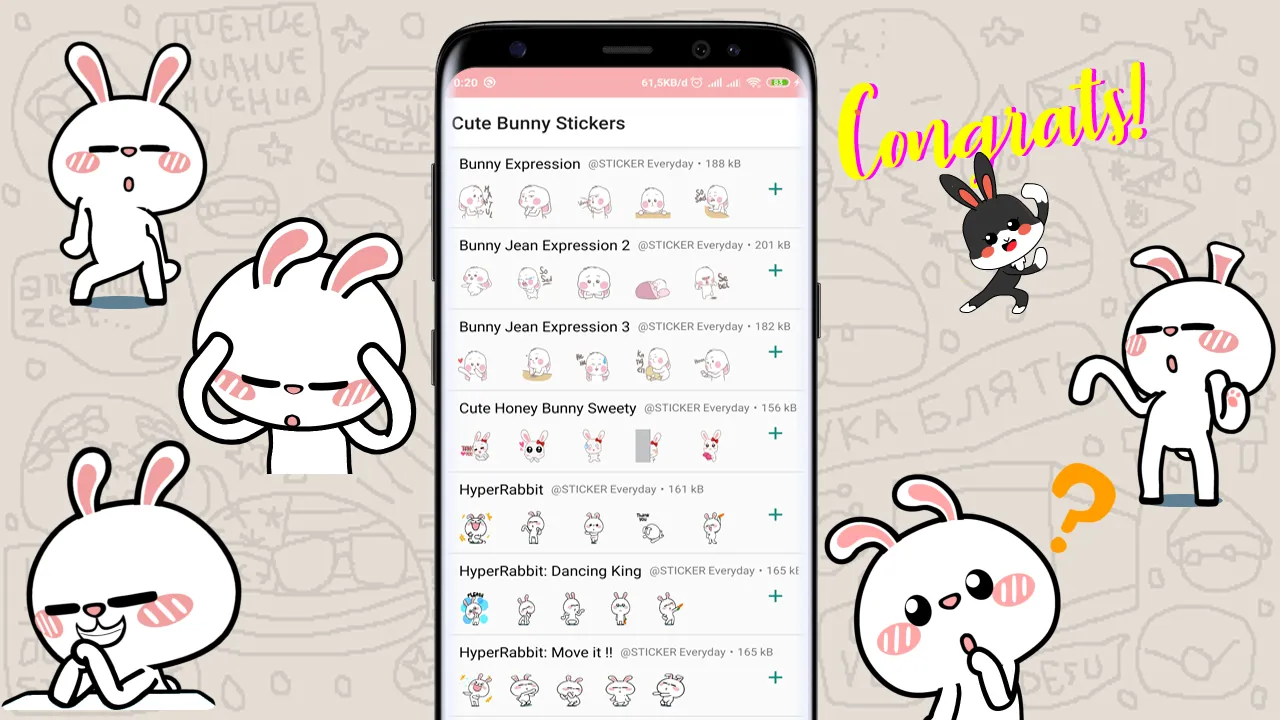 WAStickerApps - Cute Bunny Sti | Indus Appstore | Screenshot