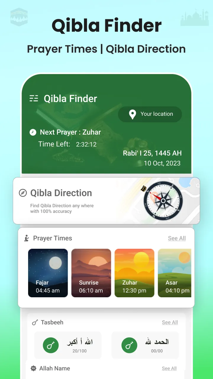 Qibla Finder : Prayer Times | Indus Appstore | Screenshot